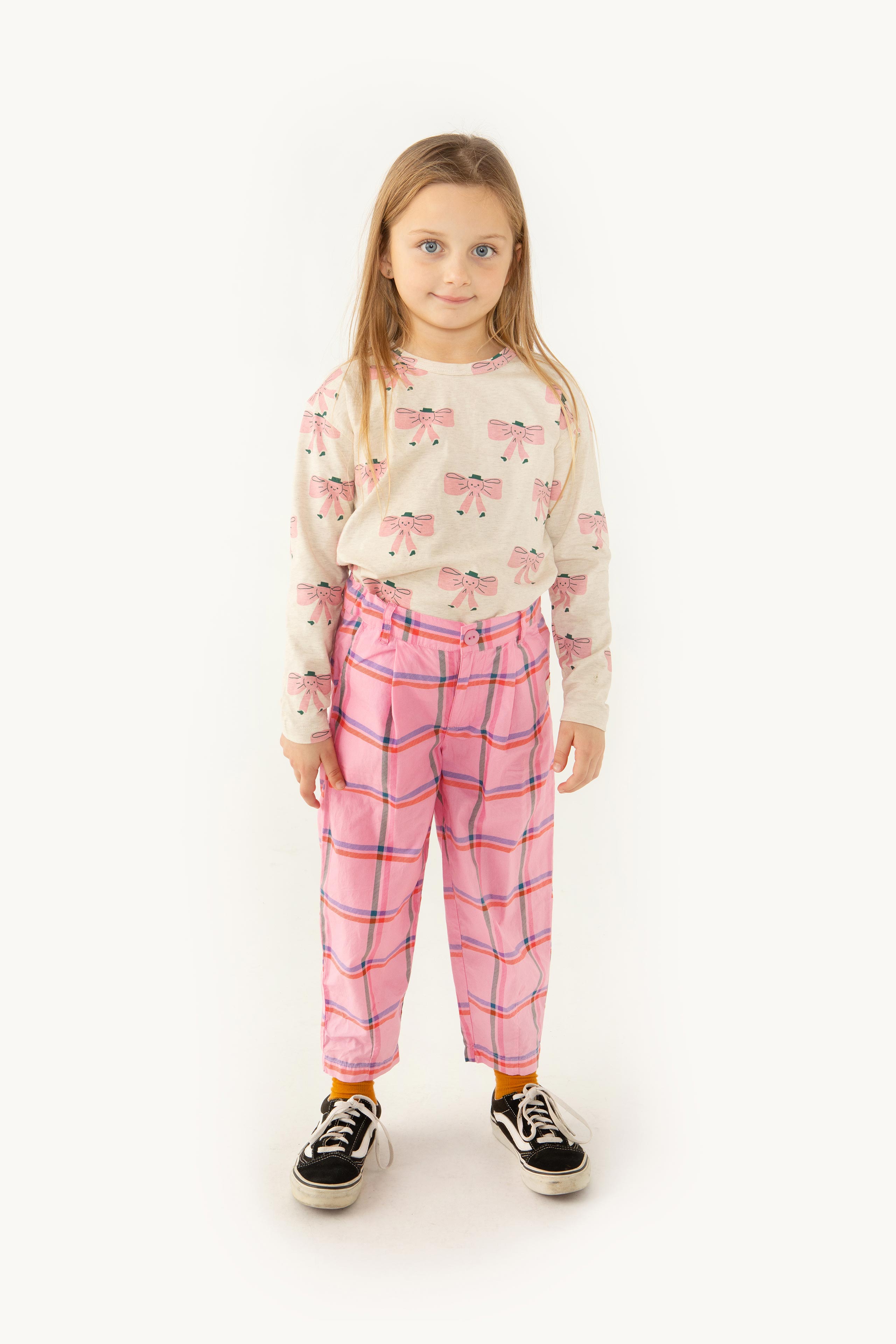 CHECK PLEATED PANT