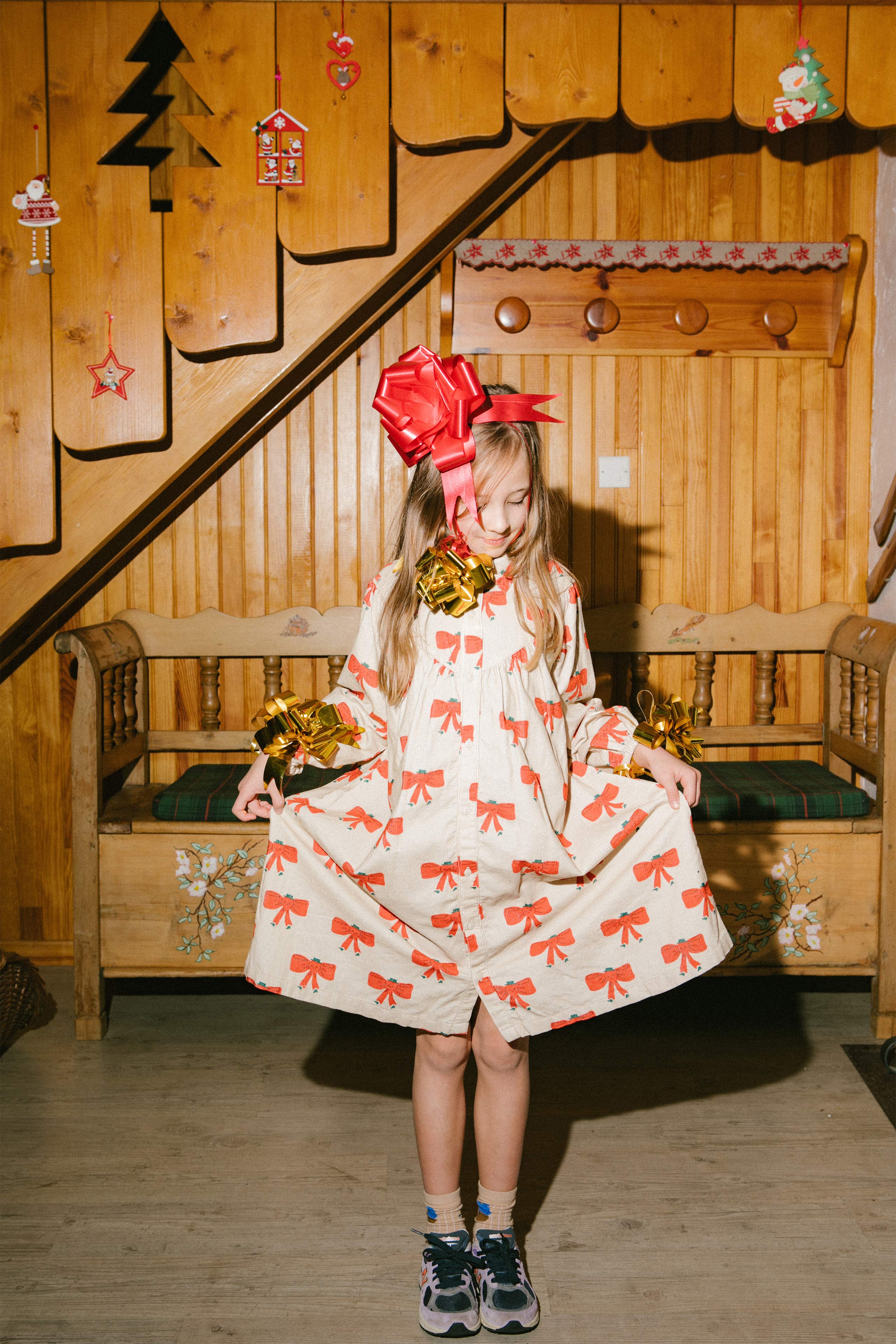 TINY BOW LONG DRESS