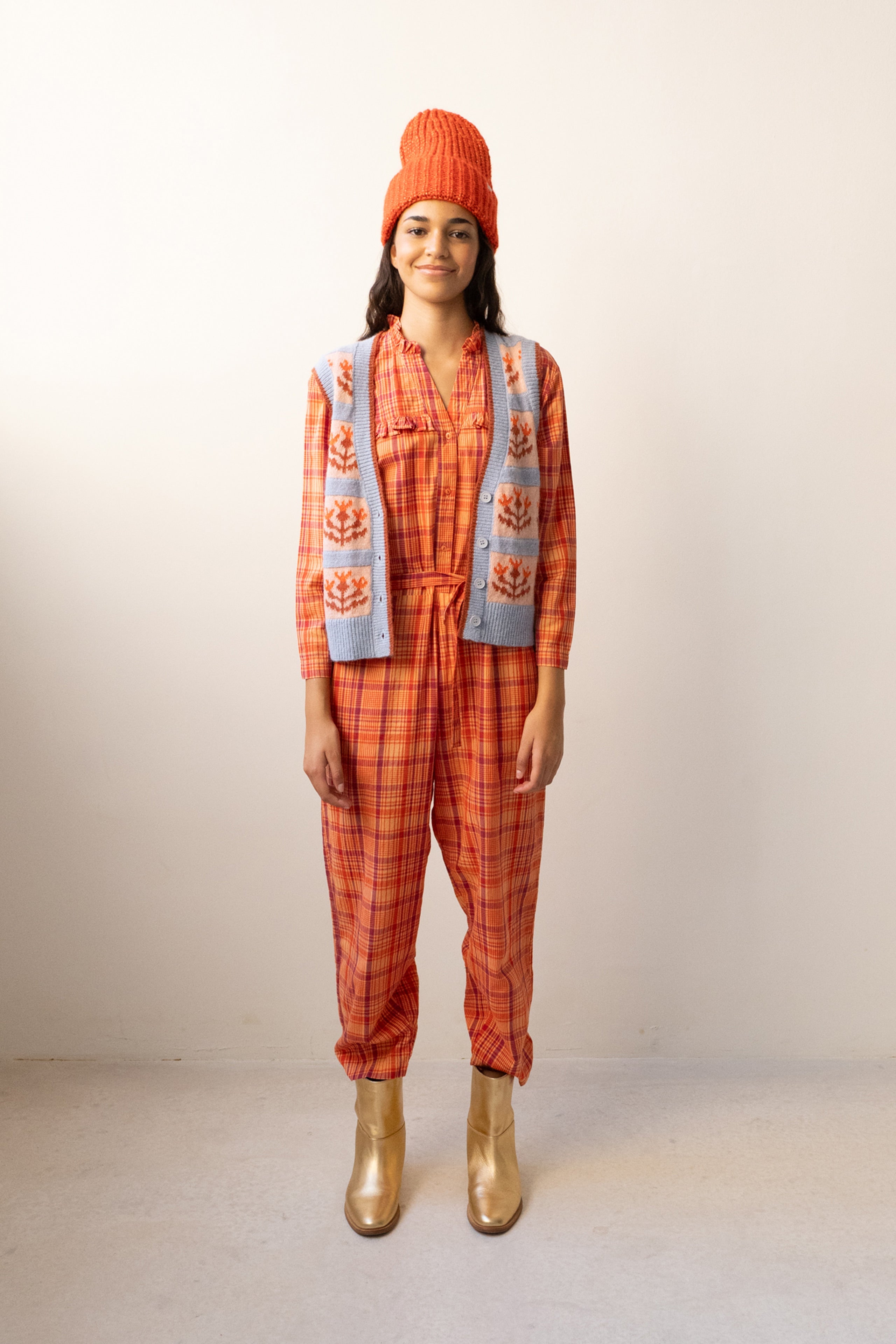 CHECK JUMPSUIT
