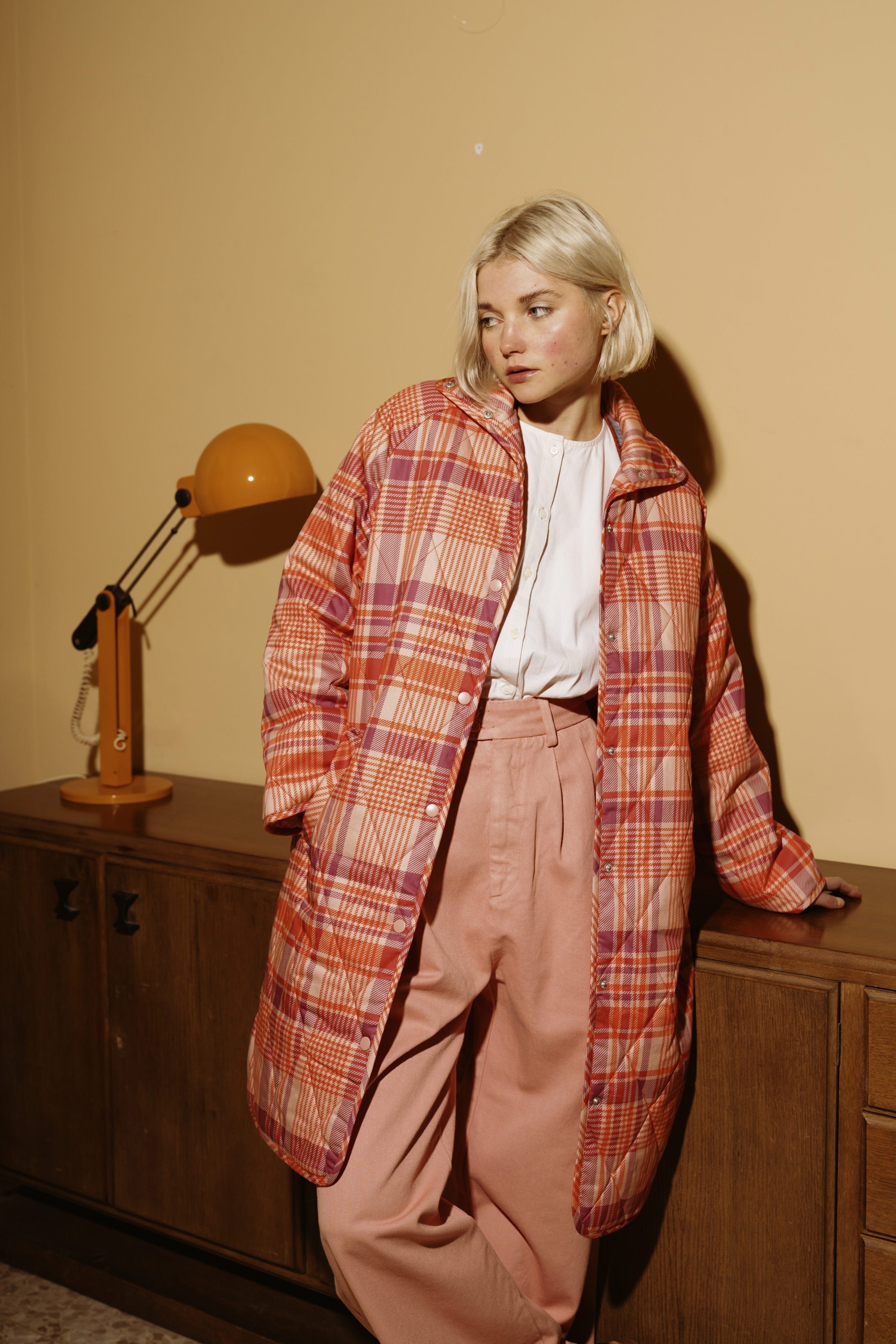 CHECK QUILTED JACKET