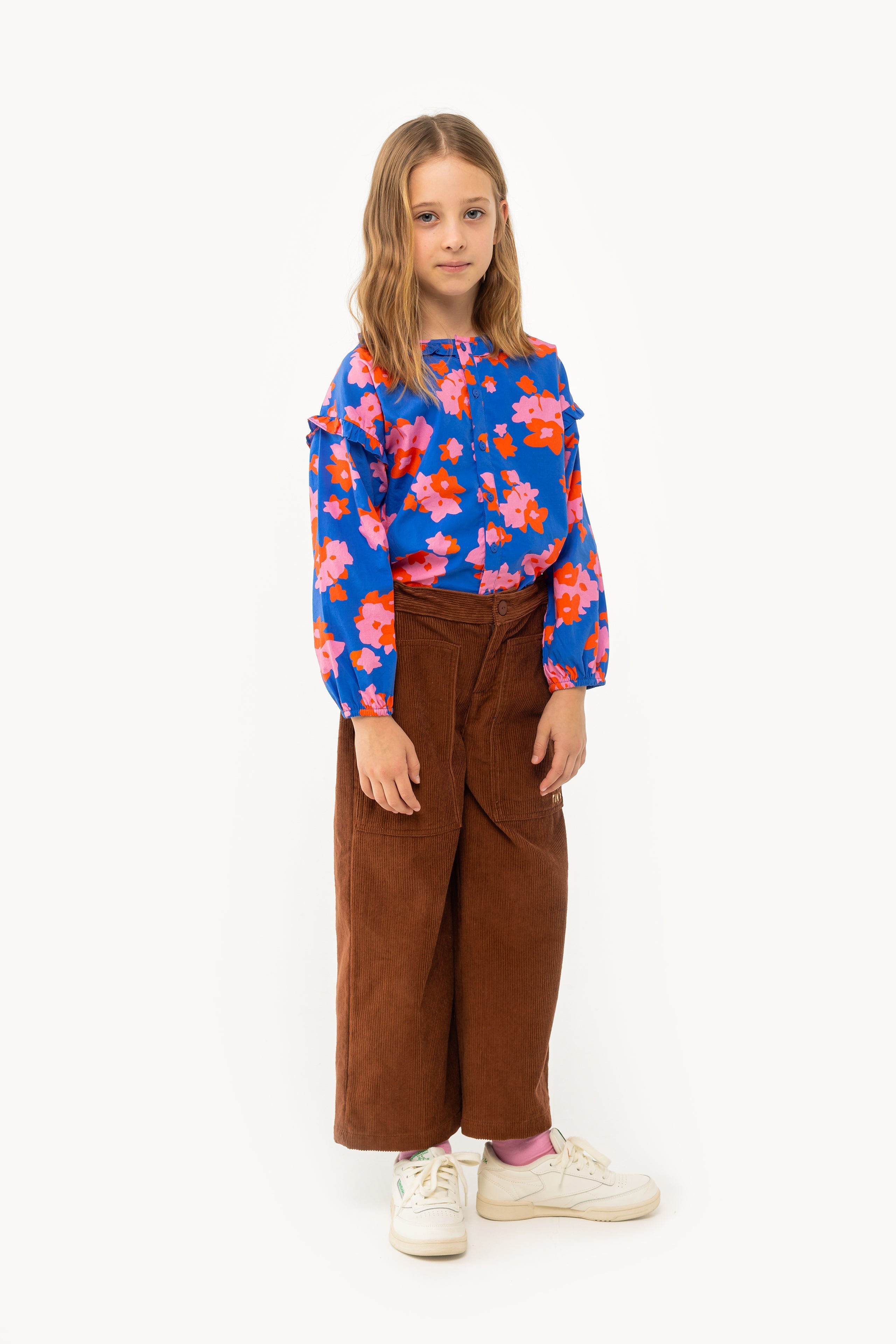 FLOWERS FRILLED BLOUSE