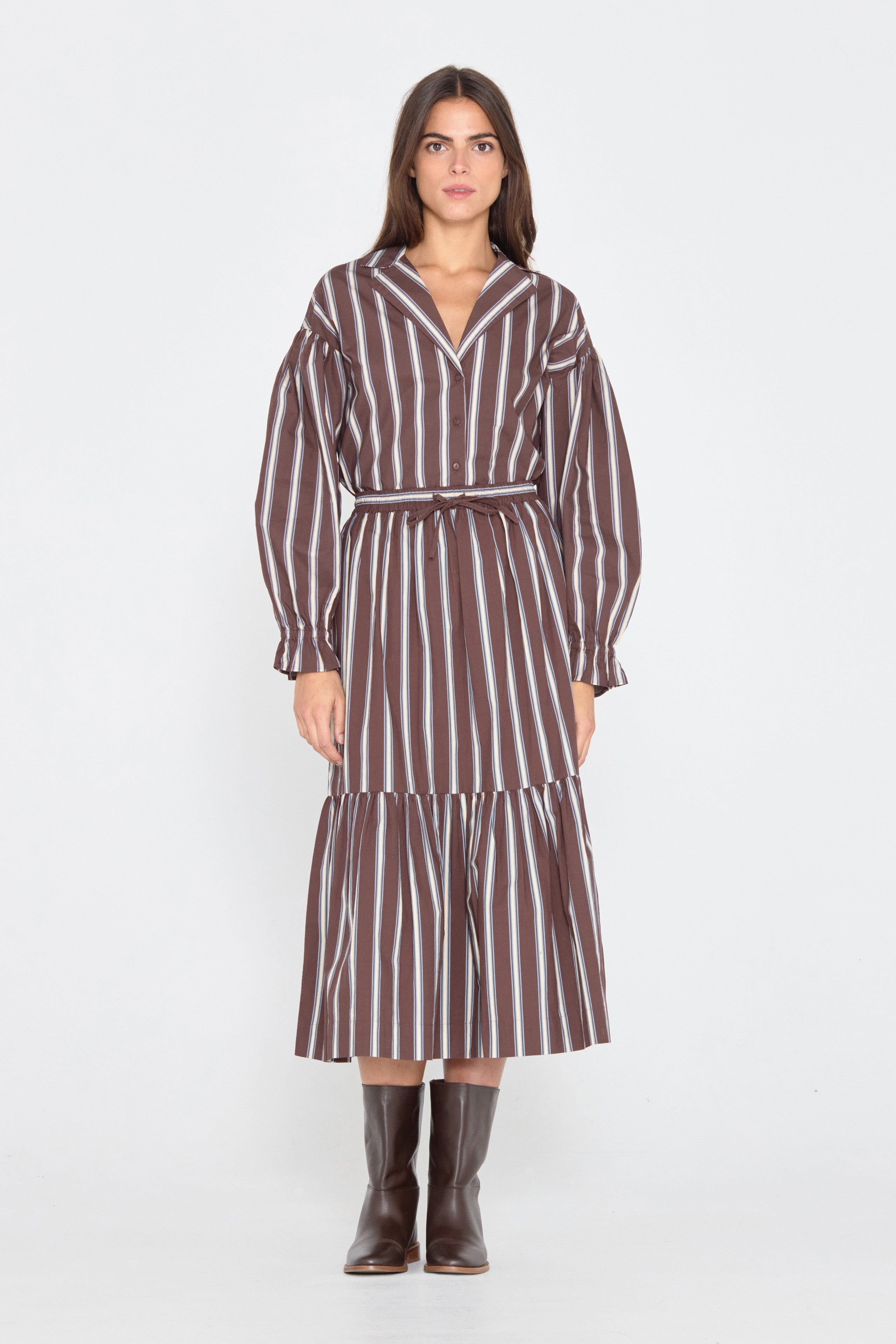 STRIPED FRILL SKIRT