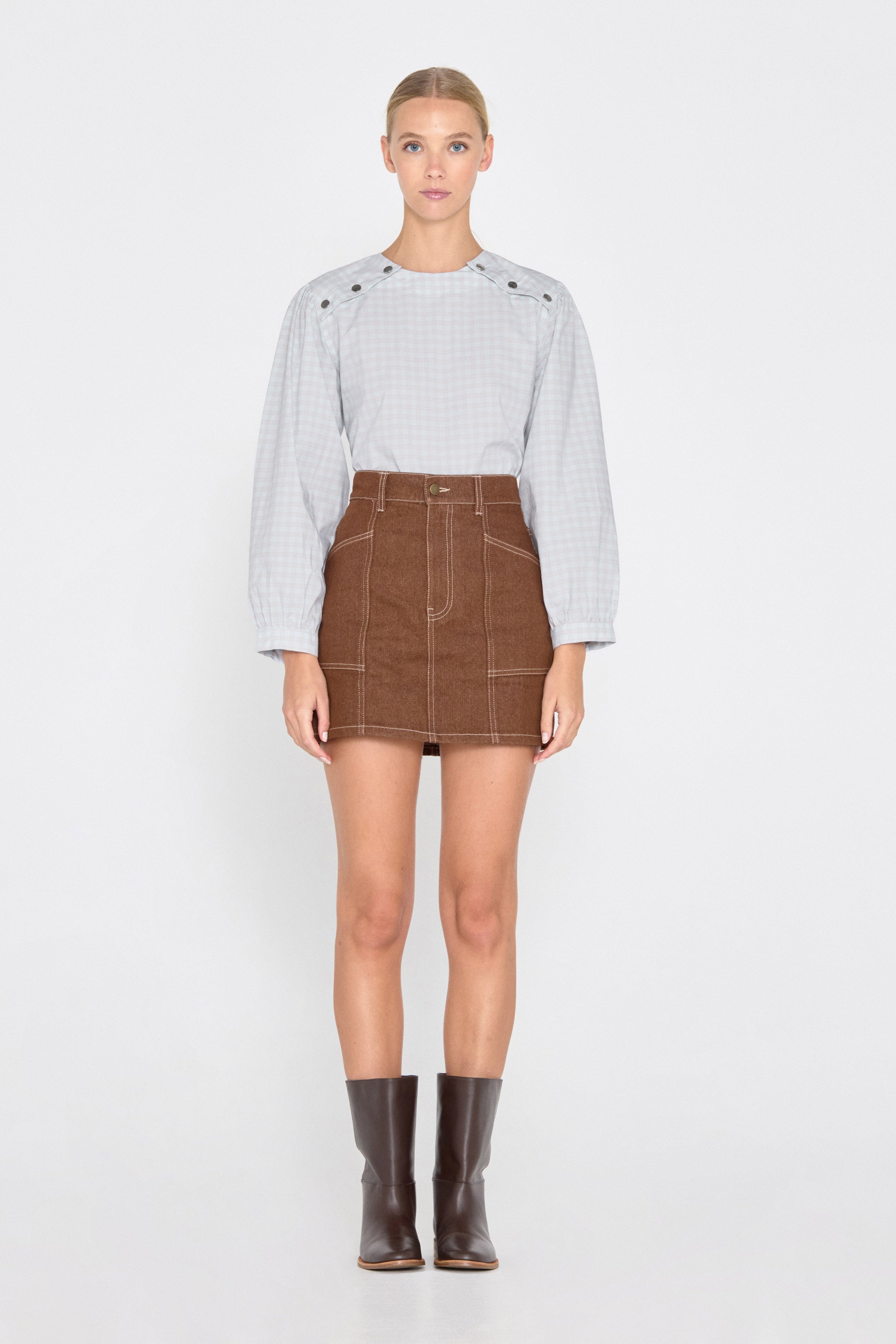 CHECK BLOUSE