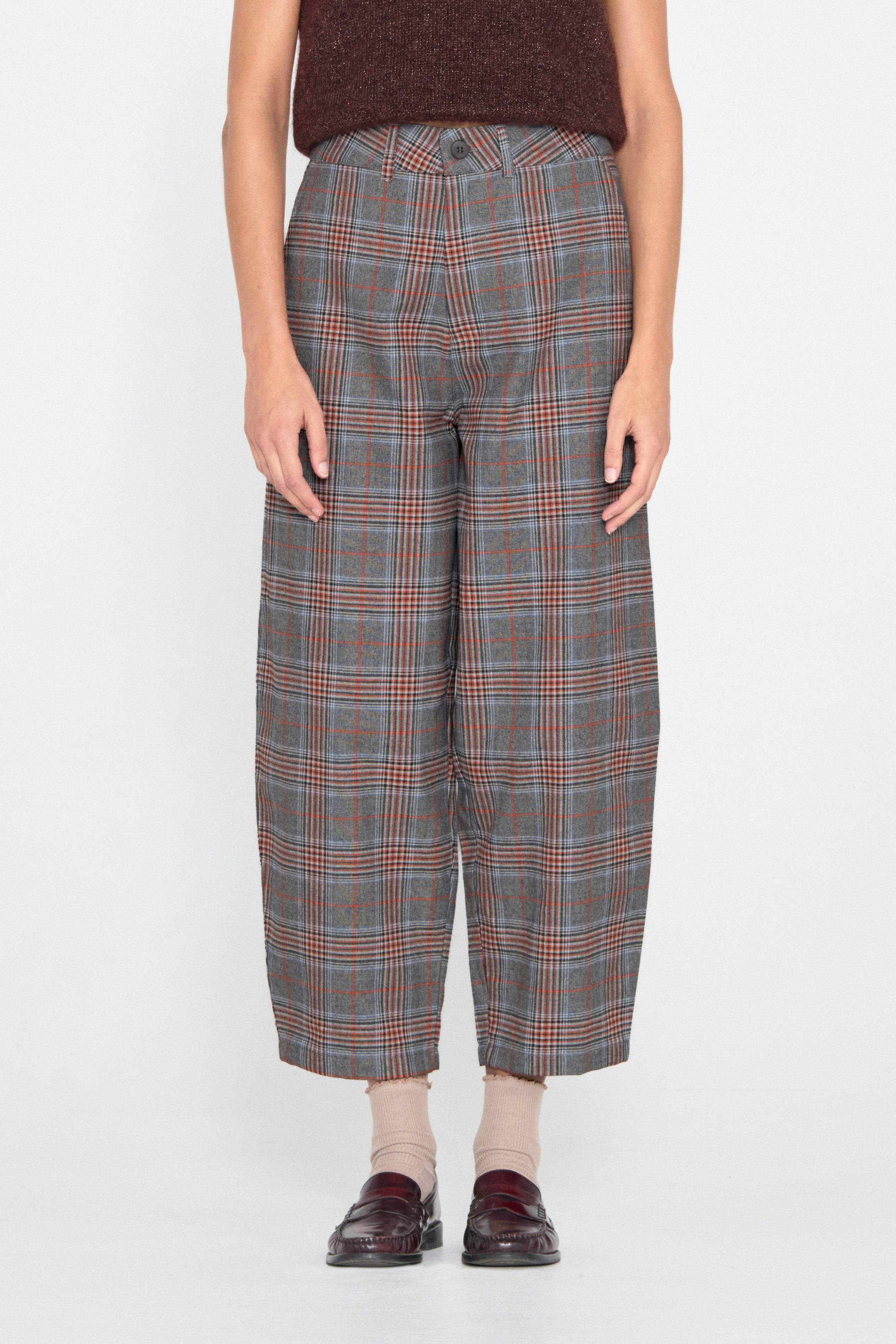 BARREL CHECK TROUSERS