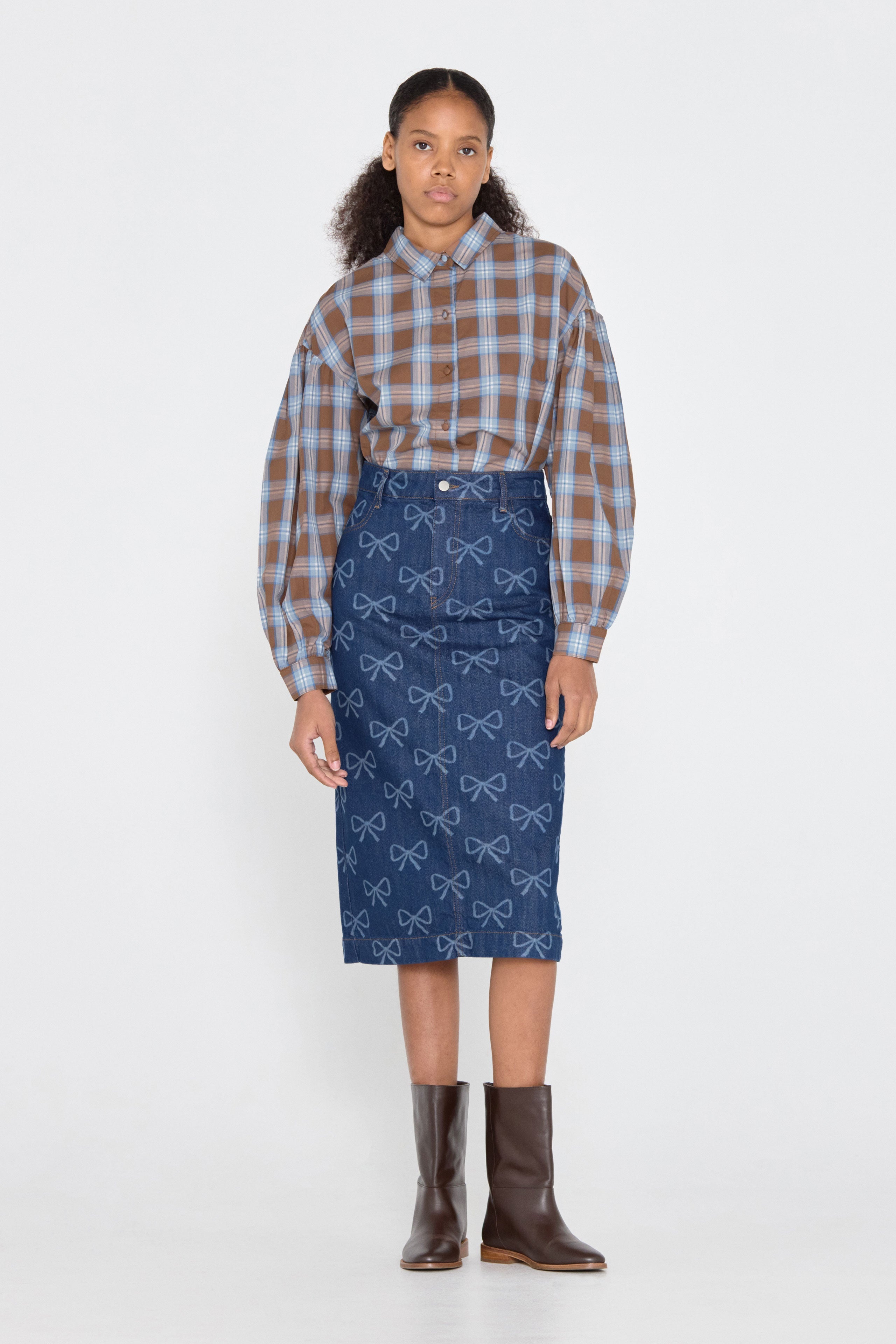 FALDA DENIM LAZOS AGNES