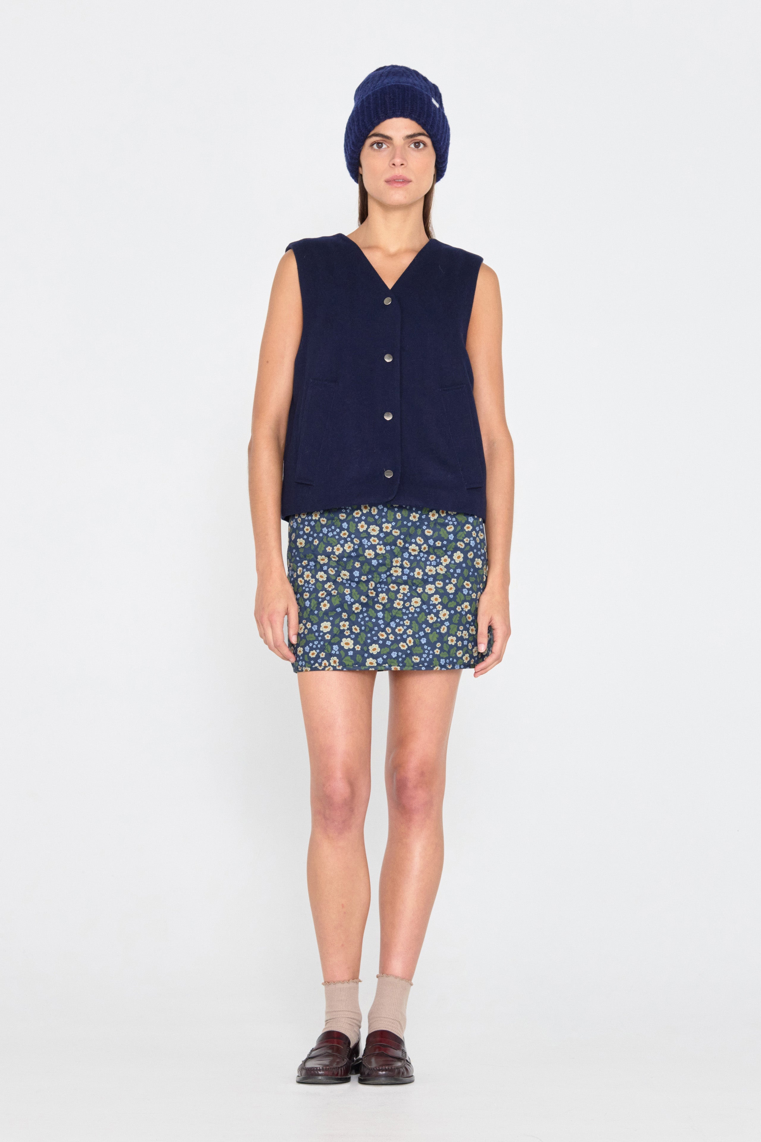 FLOWERS QUILTED SKIRT