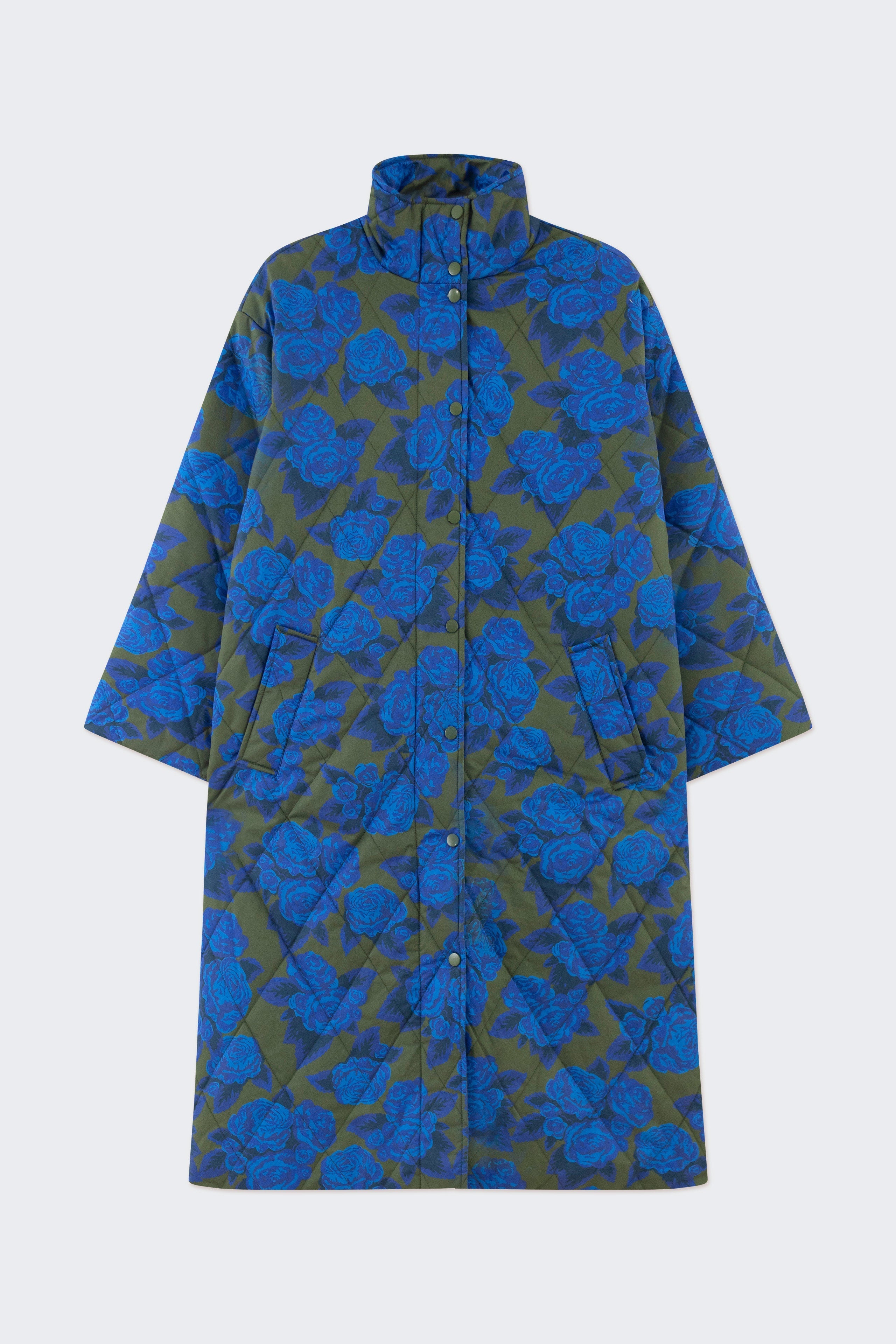 CHAQUETA LARGA ROSAS