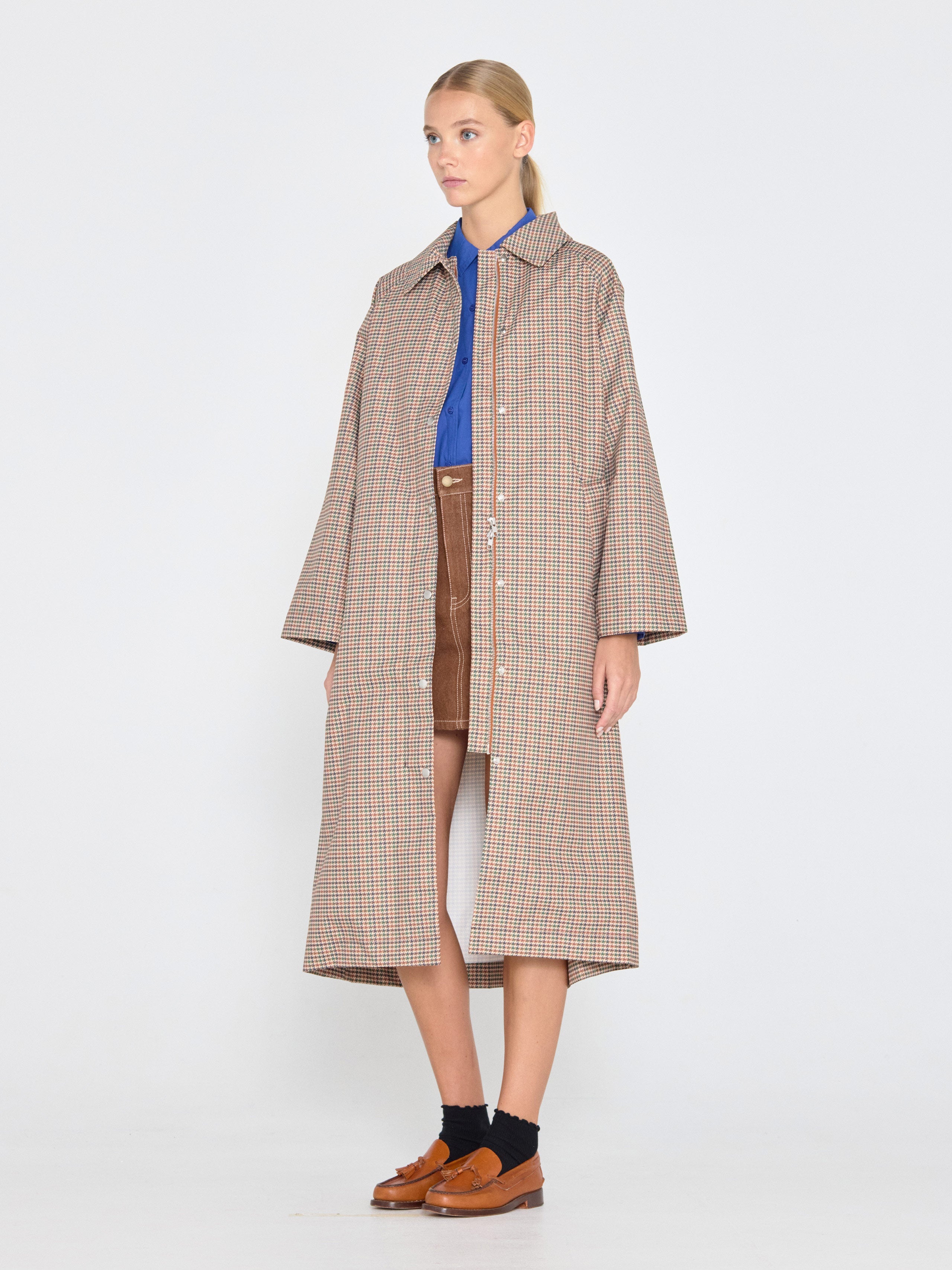 HOUNDSTOOTH TRENCH COAT