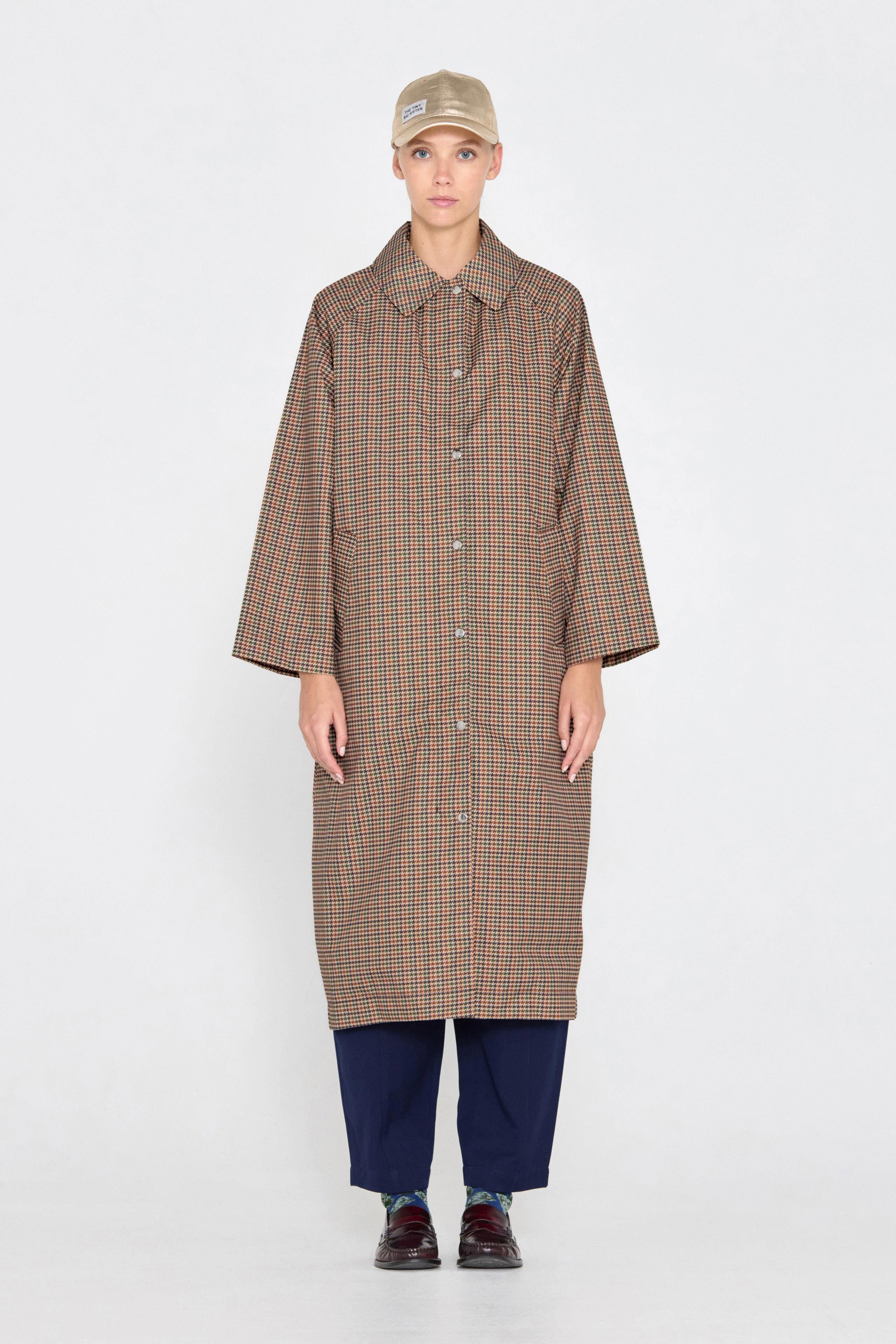 HOUNDSTOOTH TRENCH COAT