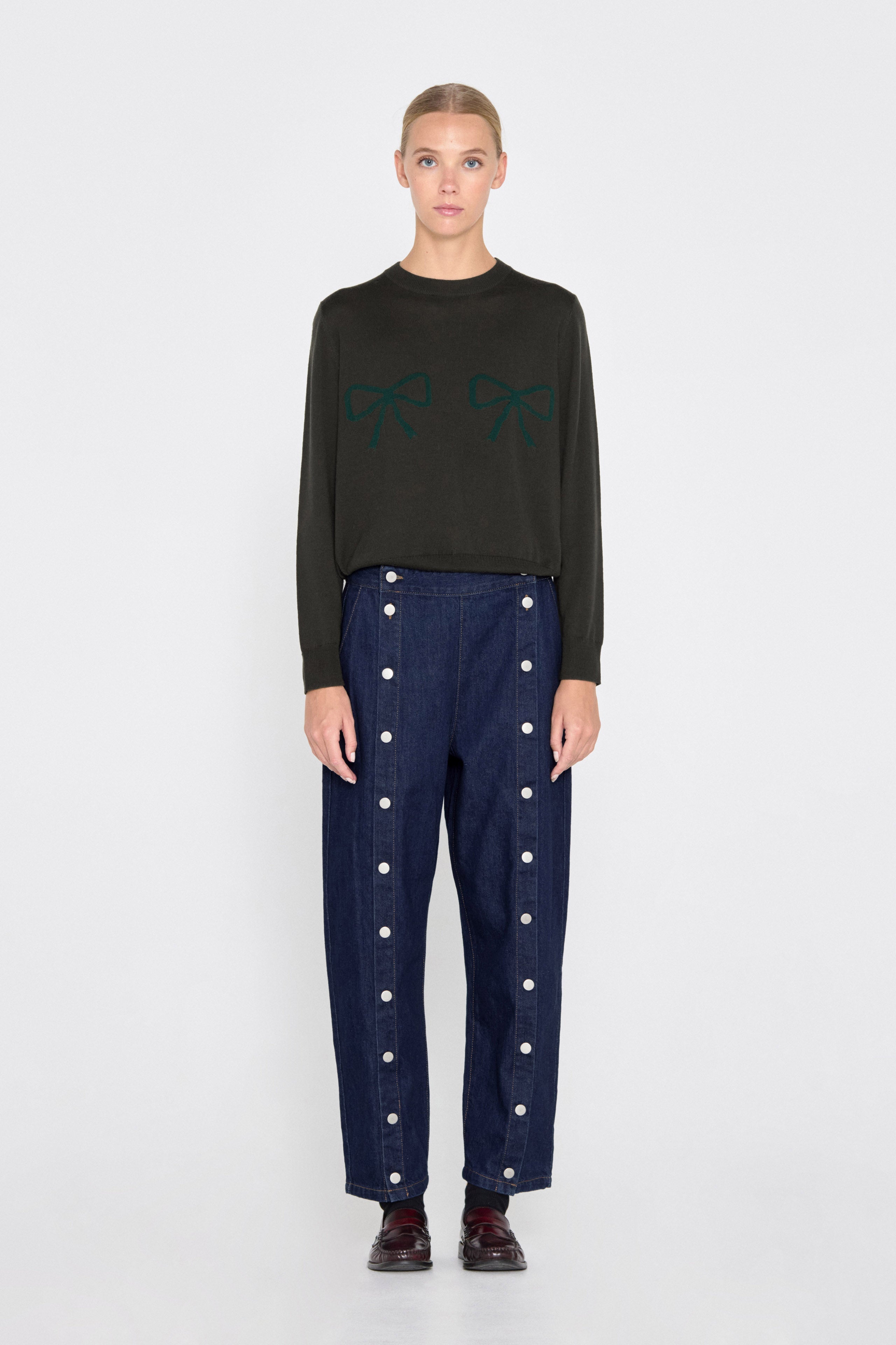 JERSEY SARA CONTRAST BOWS