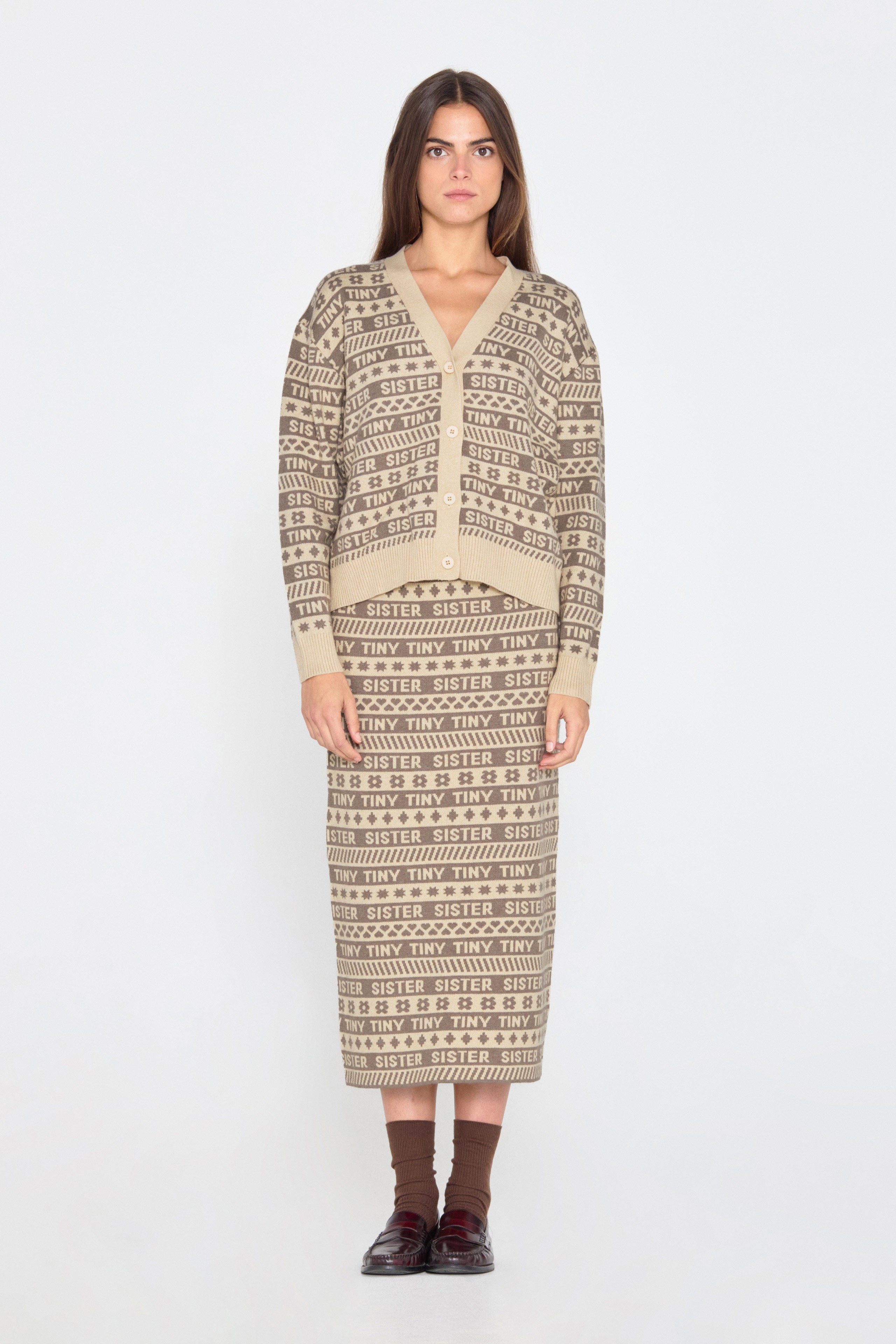 INES JACQUARD CARDIGAN