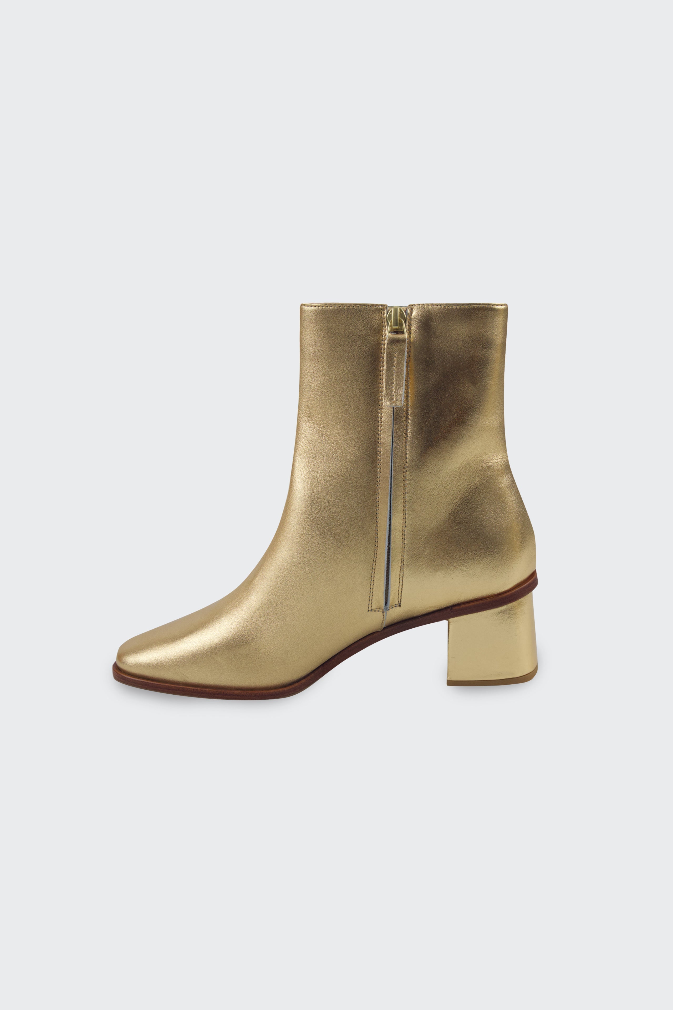 ANKLE HEEL METALLIC BOOTS
