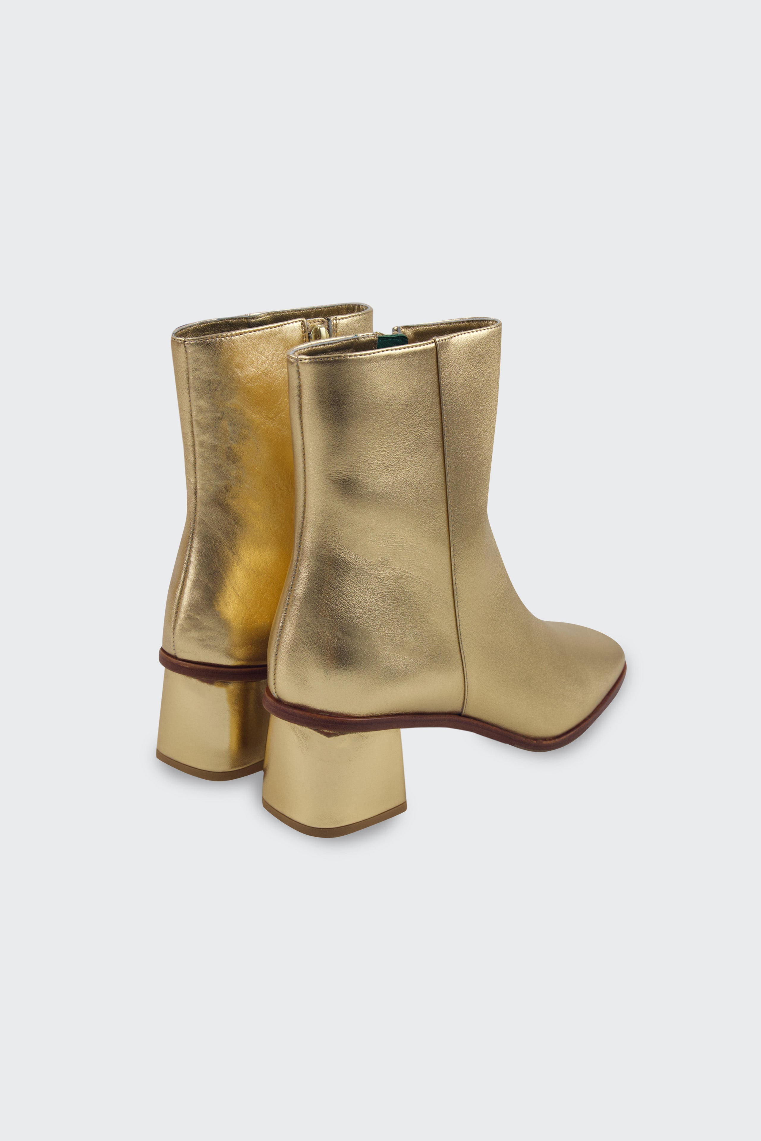 ANKLE HEEL METALLIC BOOTS