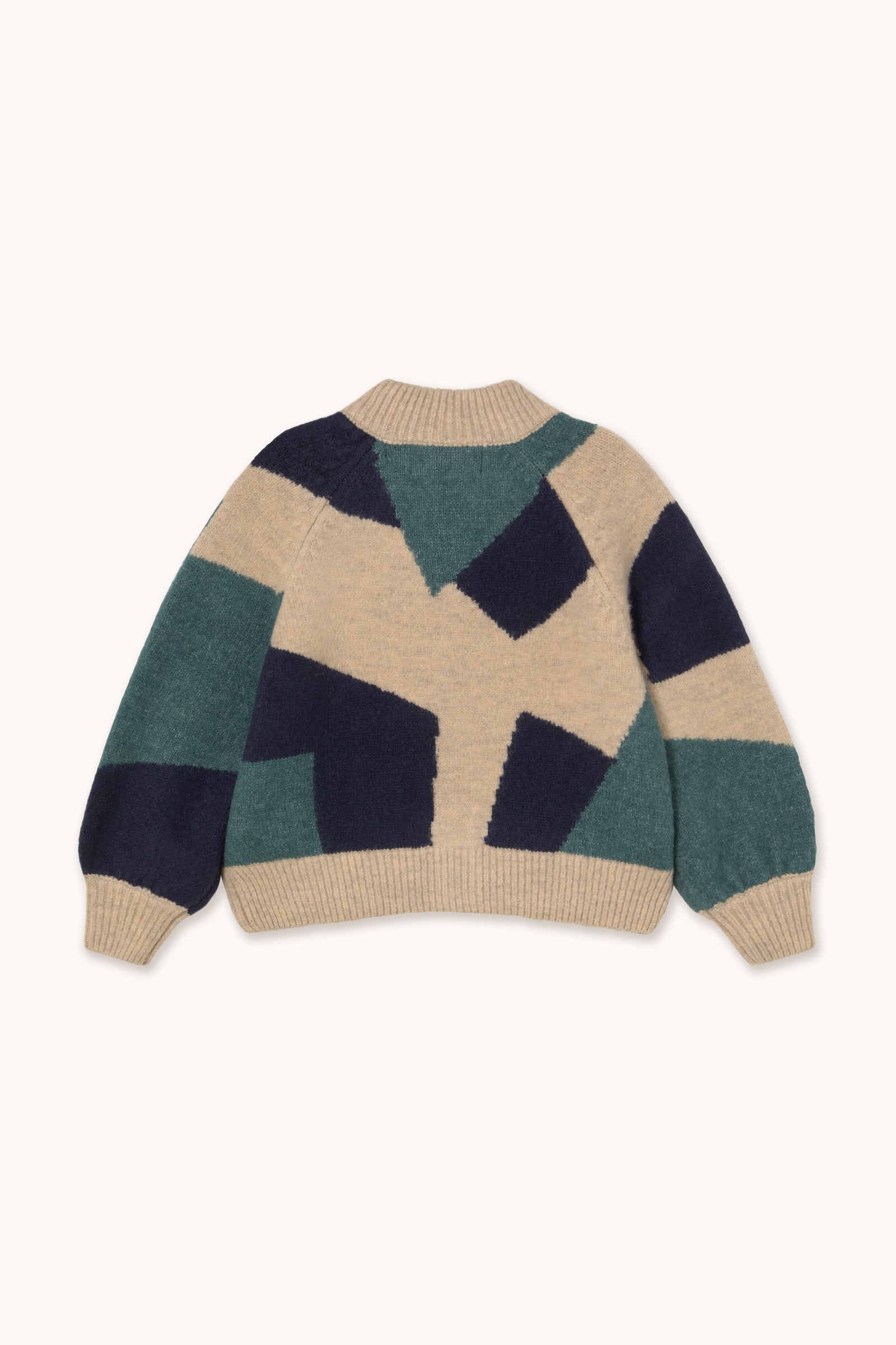 STRICKJACKE MIT STEHKRAGEN GEOMETRIC