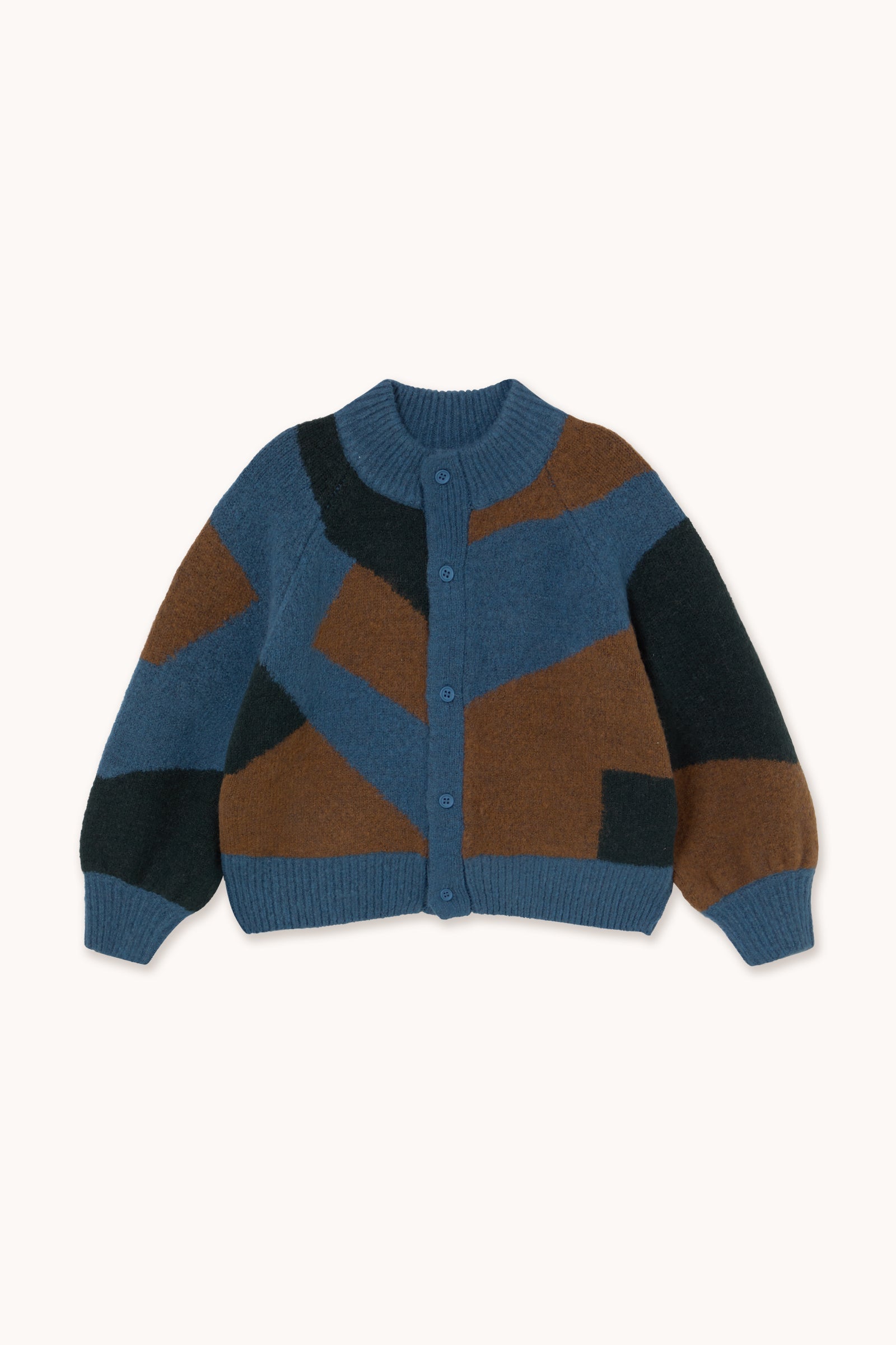 STRICKJACKE MIT STEHKRAGEN GEOMETRIC