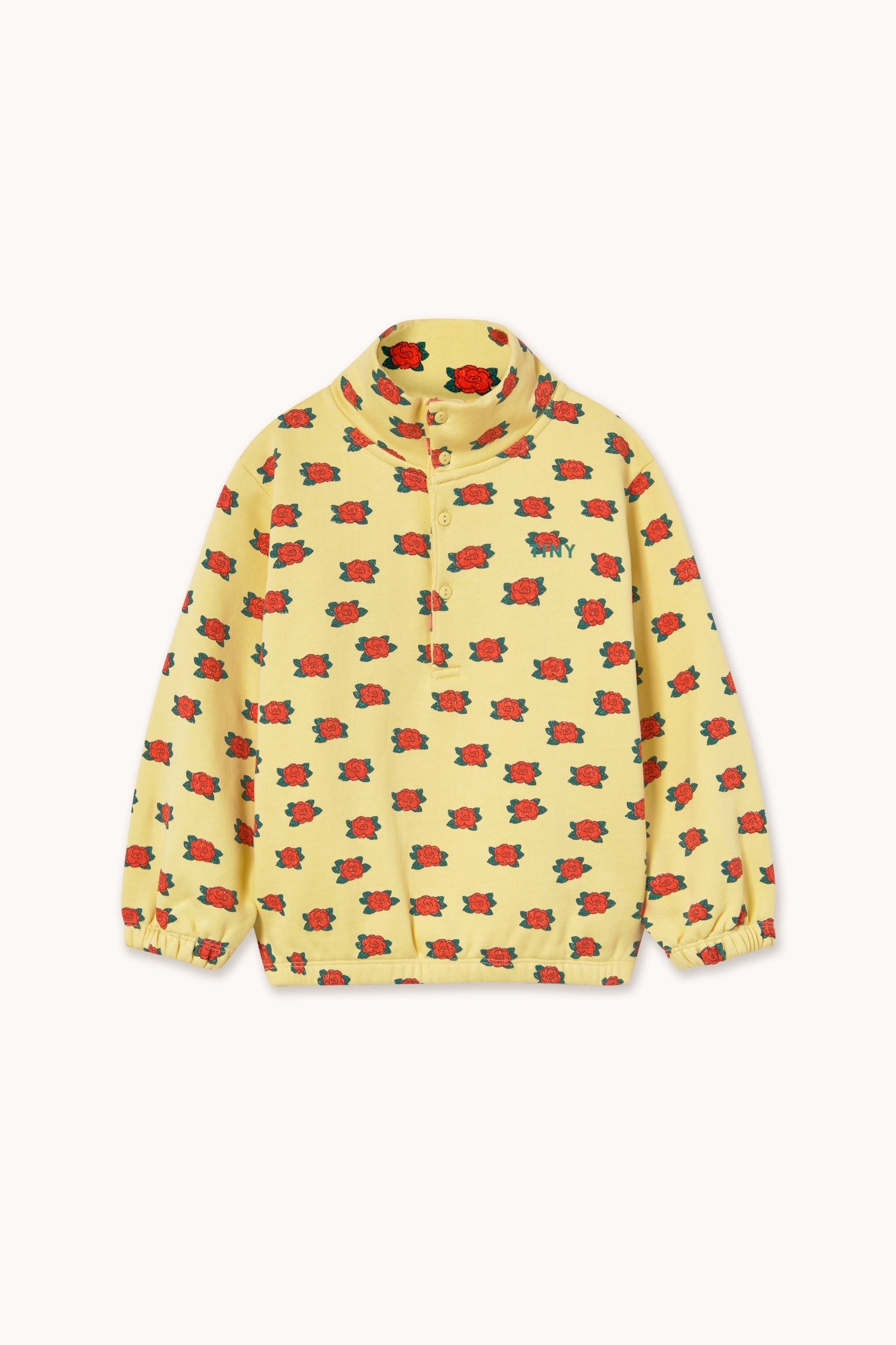 SWEATSHIRT PATTERN MOCKNECK CAMELIAS