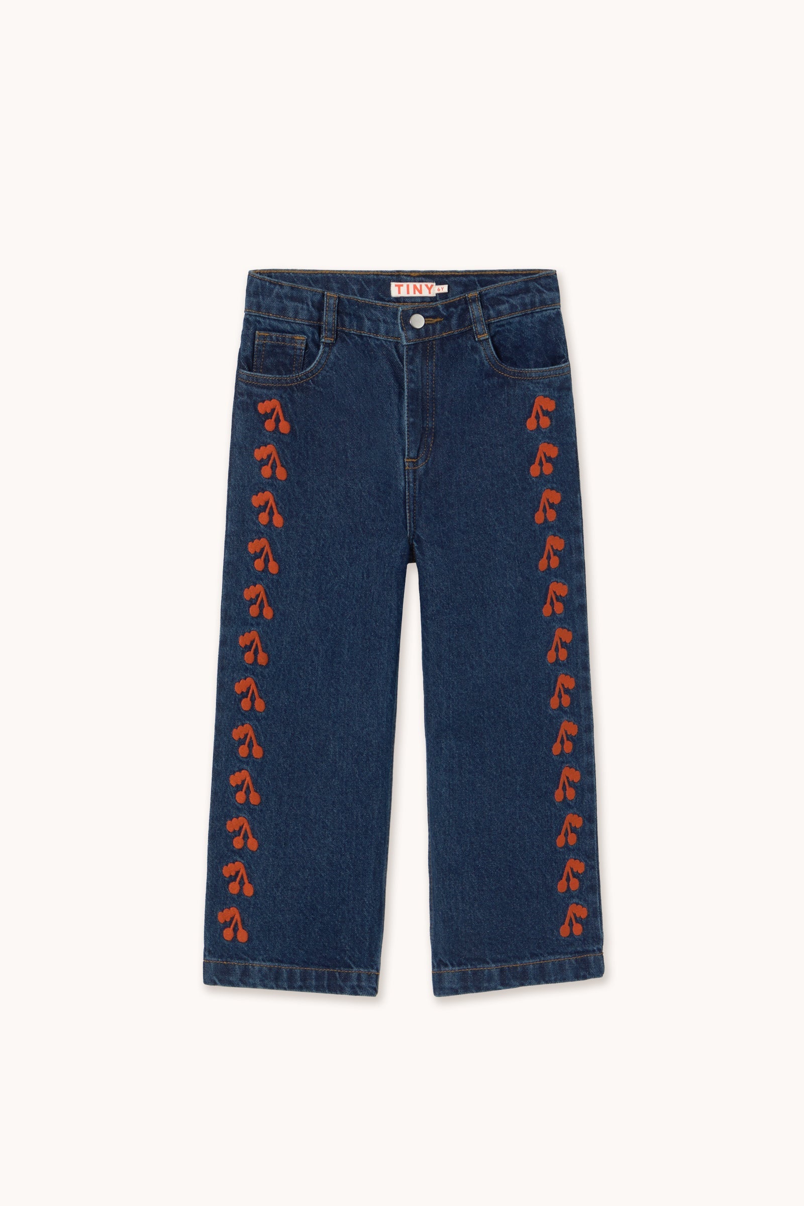 JEANS BESTICKT CHERRIES