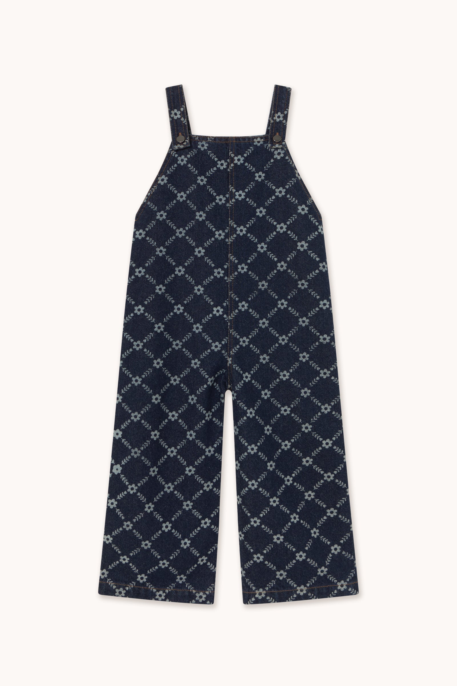 DENIM-LATZHOSE GRID FLOWER