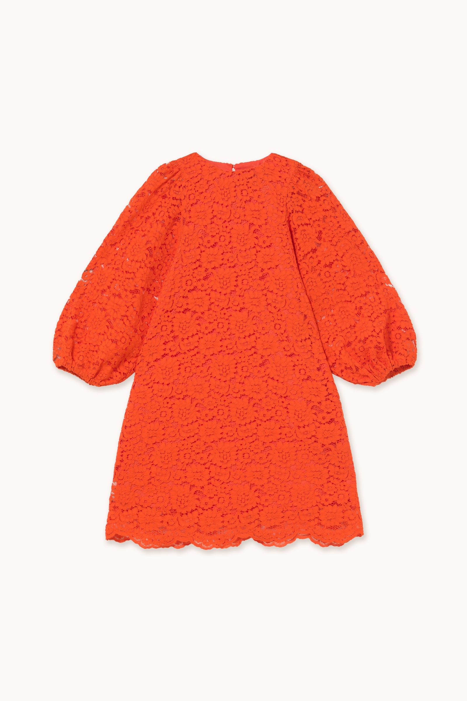 MINI-KLEID MIT PUFFÄRMELN AUS SPITZE