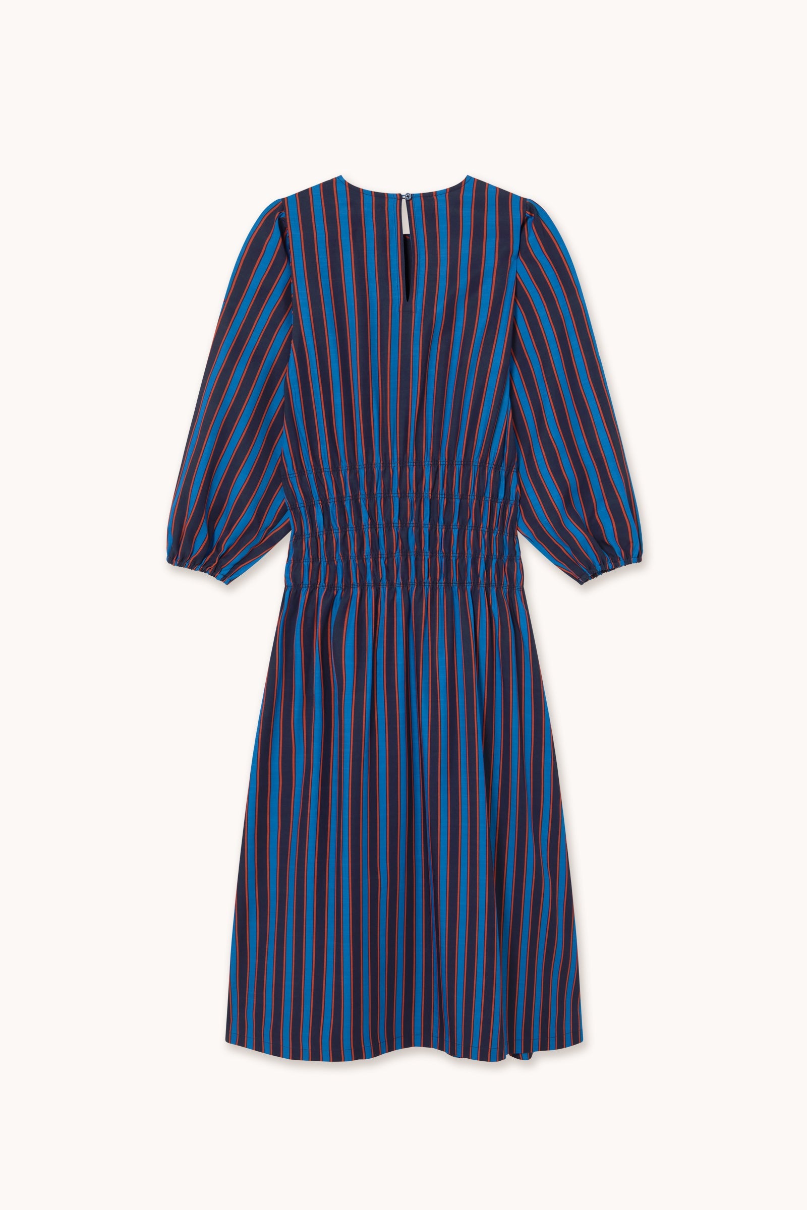 GESTREIFTES MIDI-KLEID