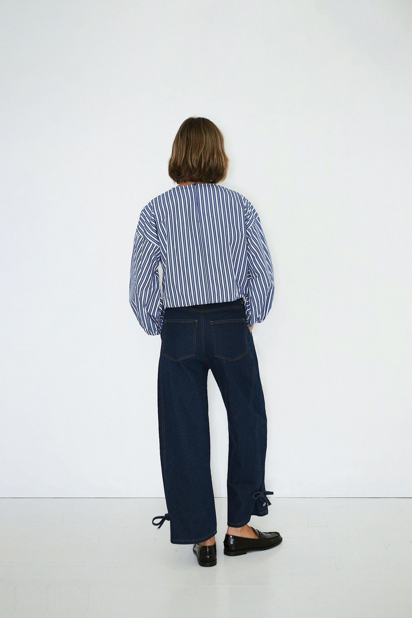 BLUSE GESTREIFT PUFFÄRMEL