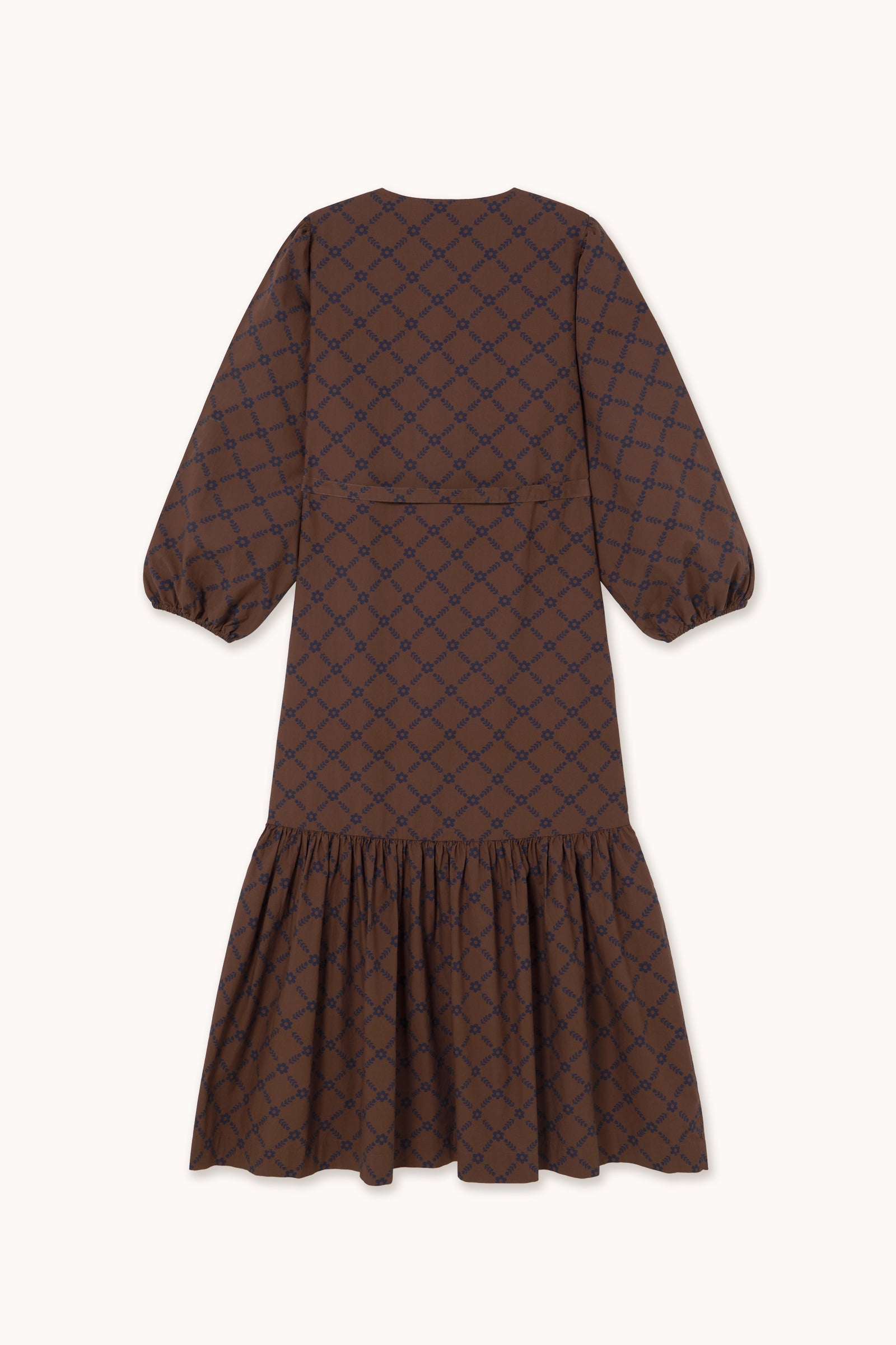 KLEID GRID MIT RÜSCHEN FLOWERS