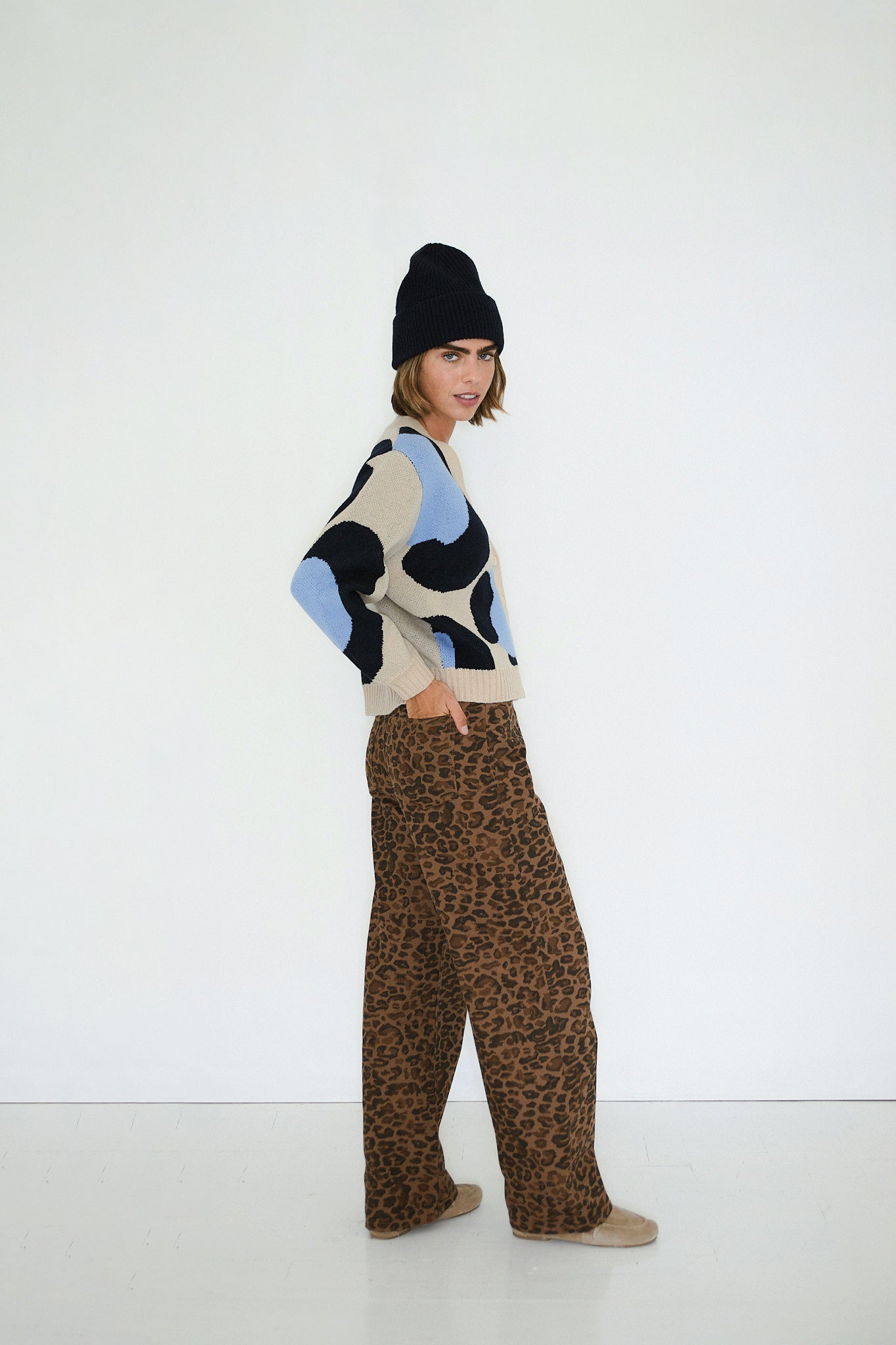 STRICKJACKE NORA ANIMAL PRINT