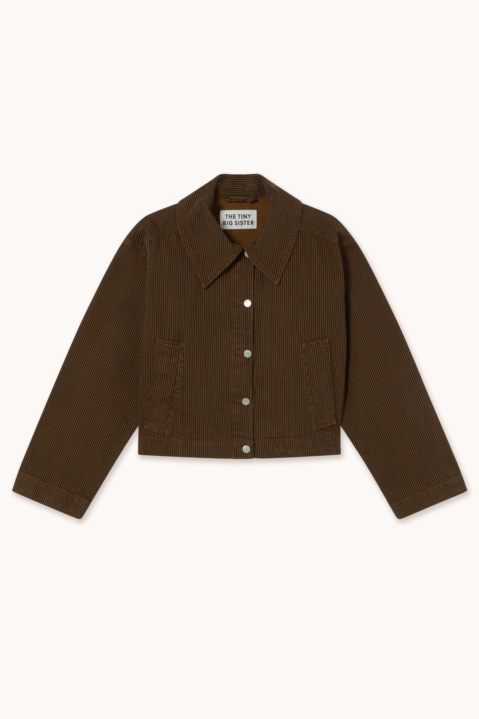 GESTREIFTE BOXY-JEANSJACKE