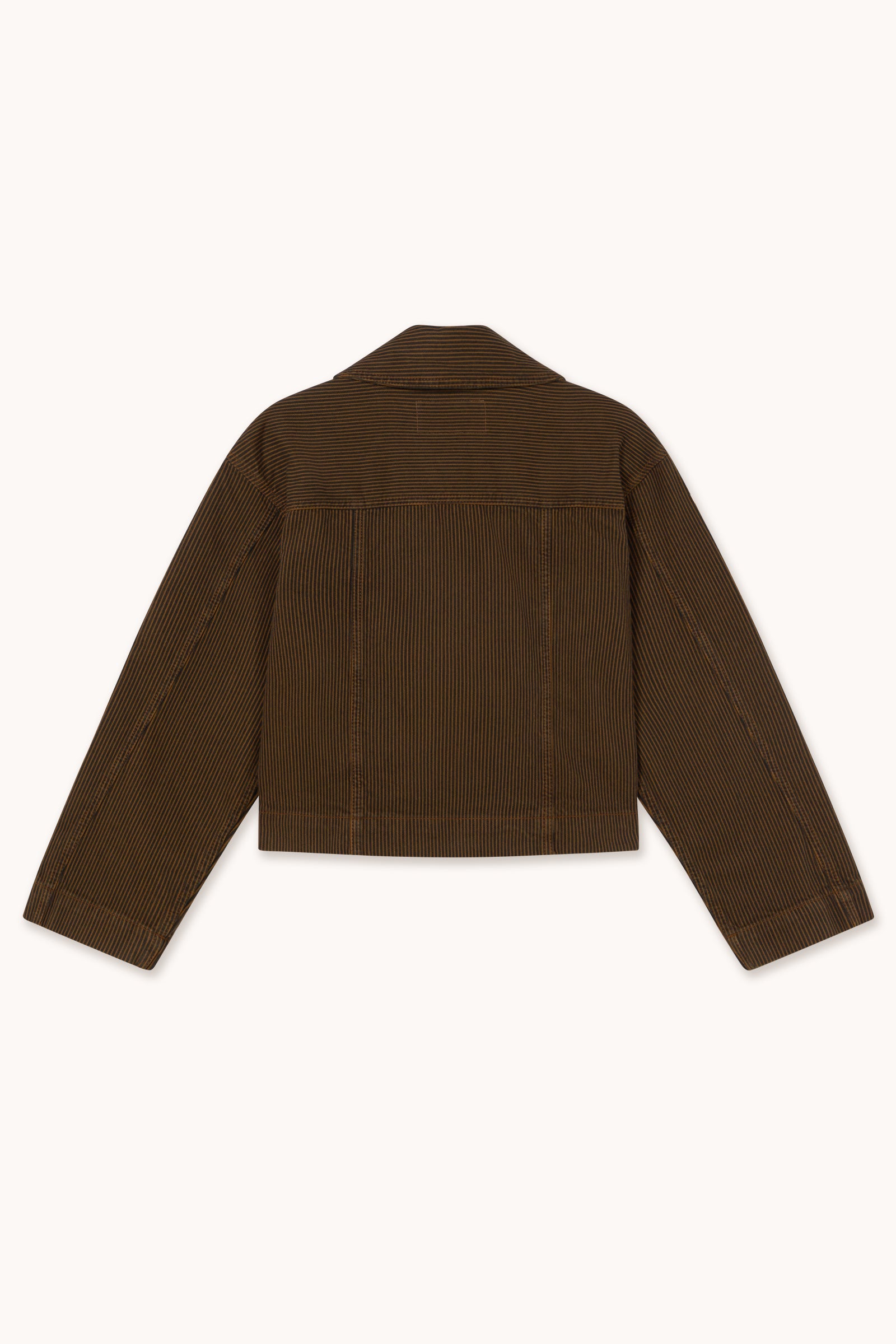 GESTREIFTE BOXY-JEANSJACKE
