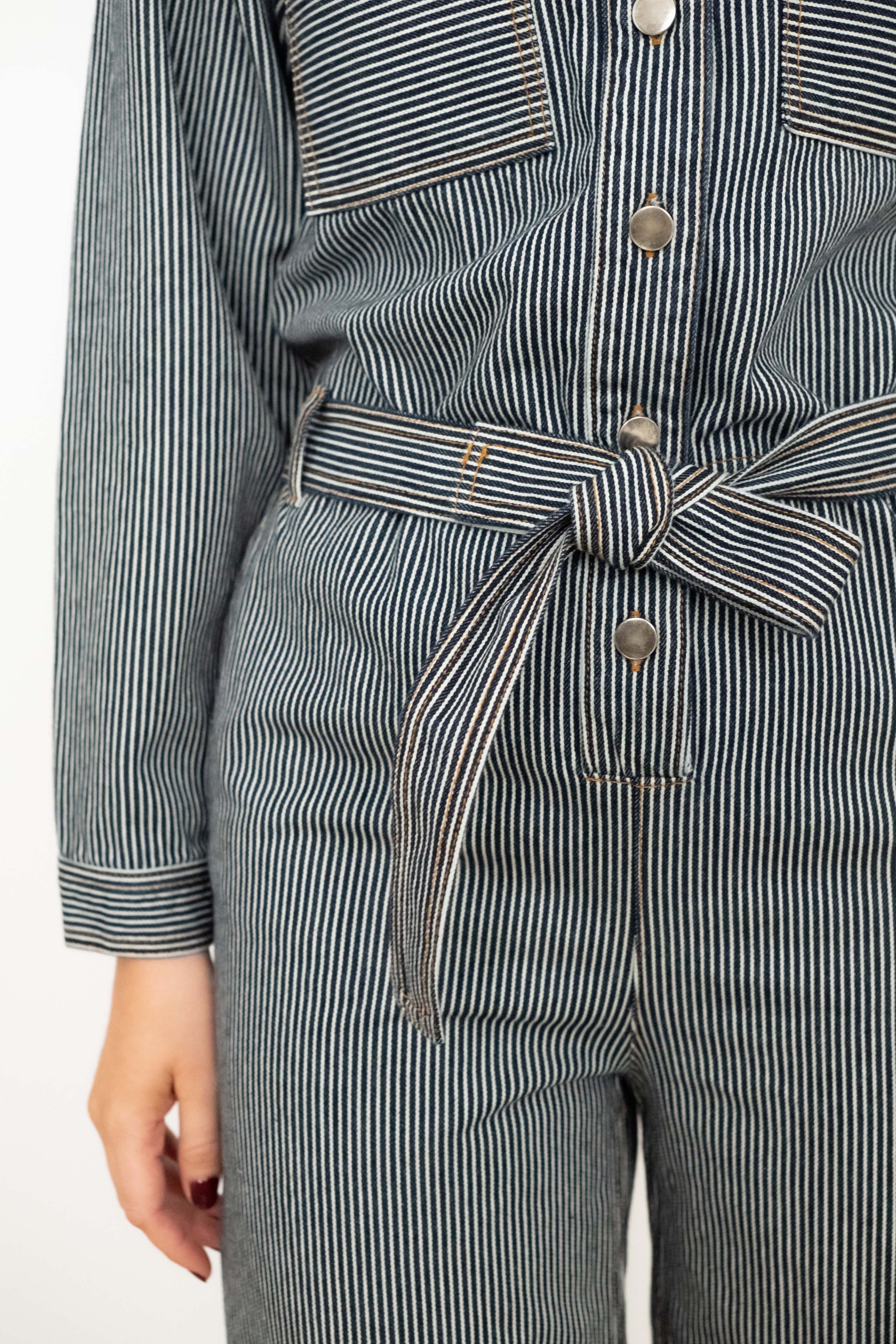 JUMPSUIT GESTREIFT DENIM