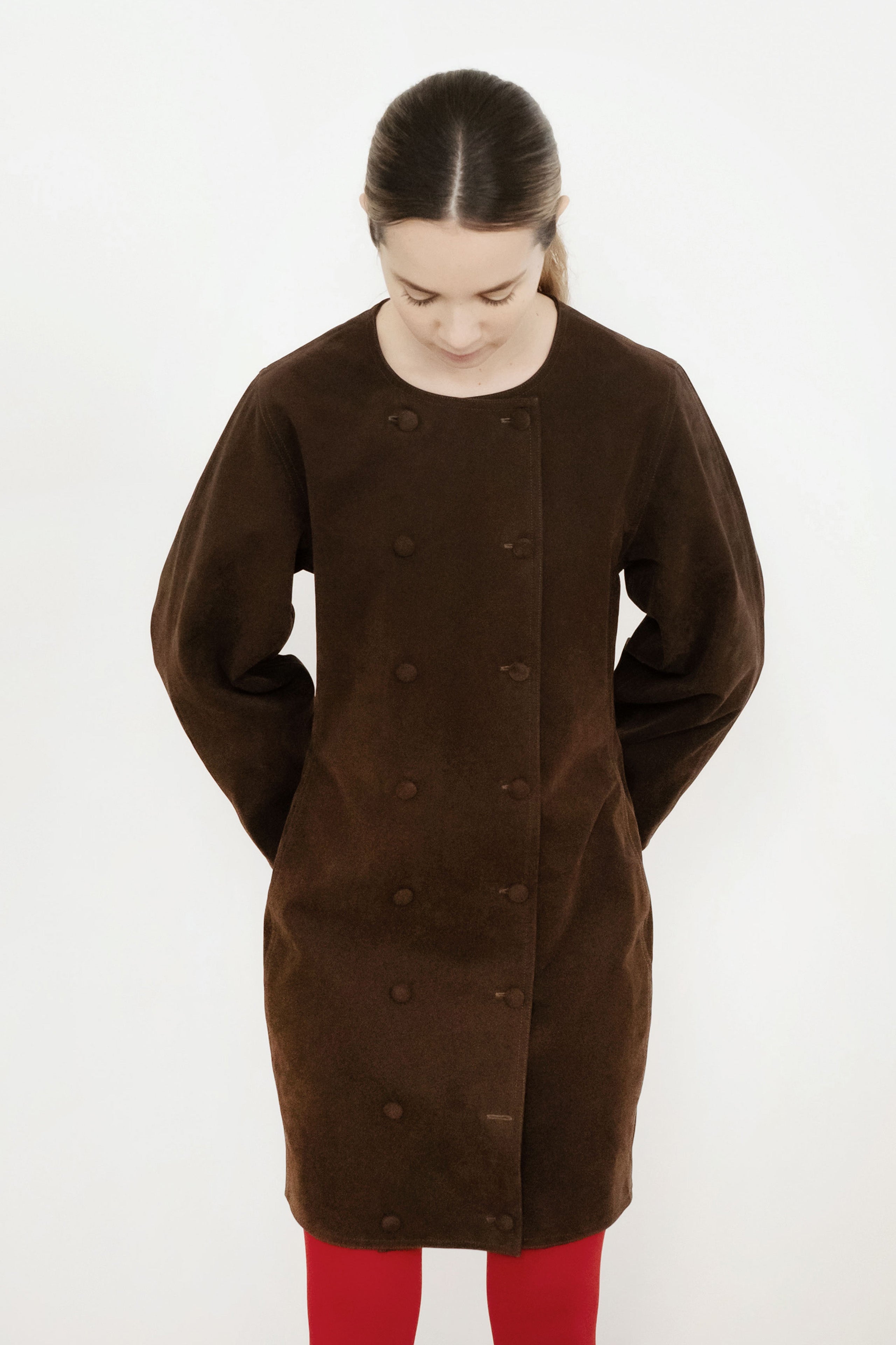 KUNSTWILDLEDER-KLEID GEKNÖPFT
