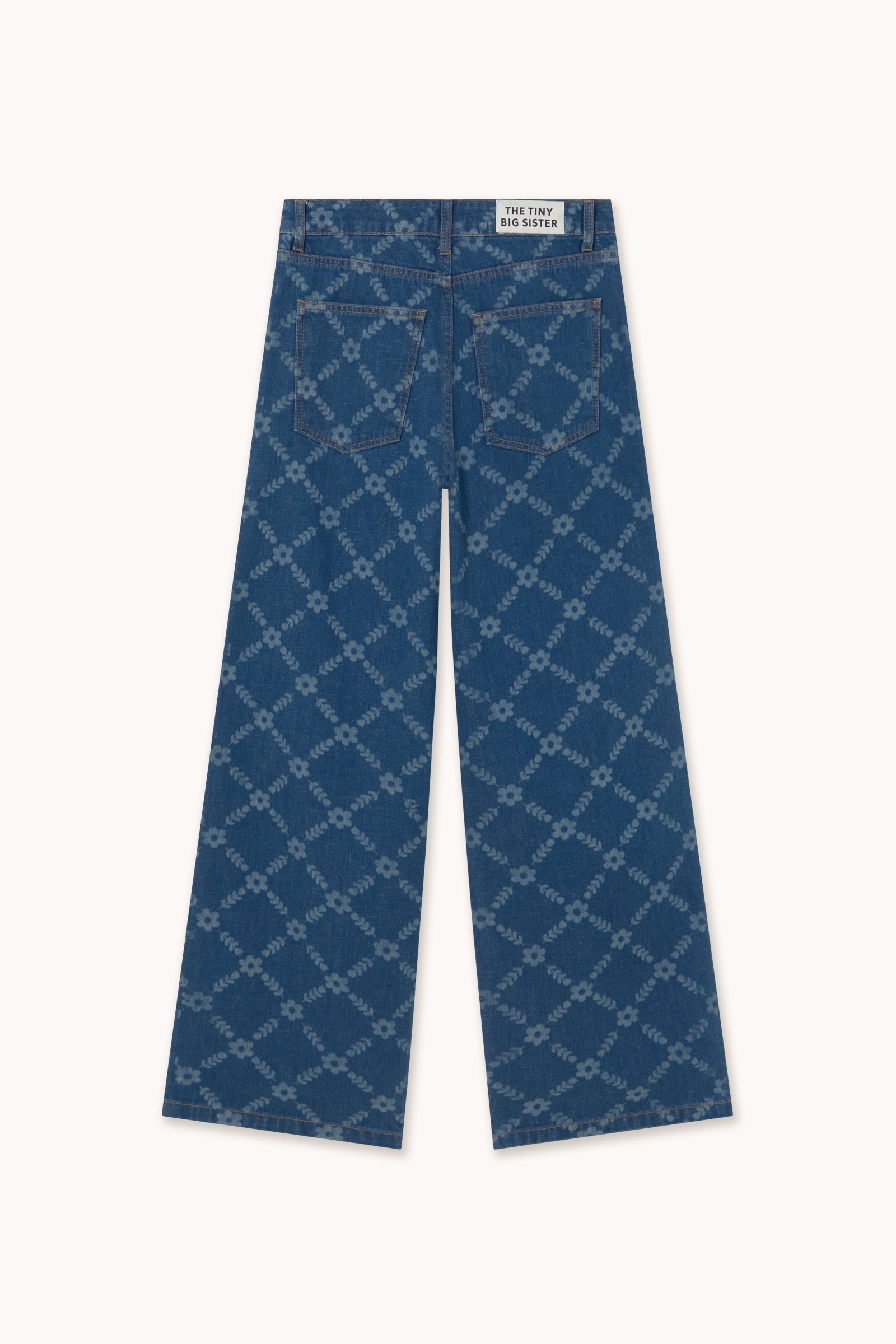DENIM GRID BERTA FLOWERS