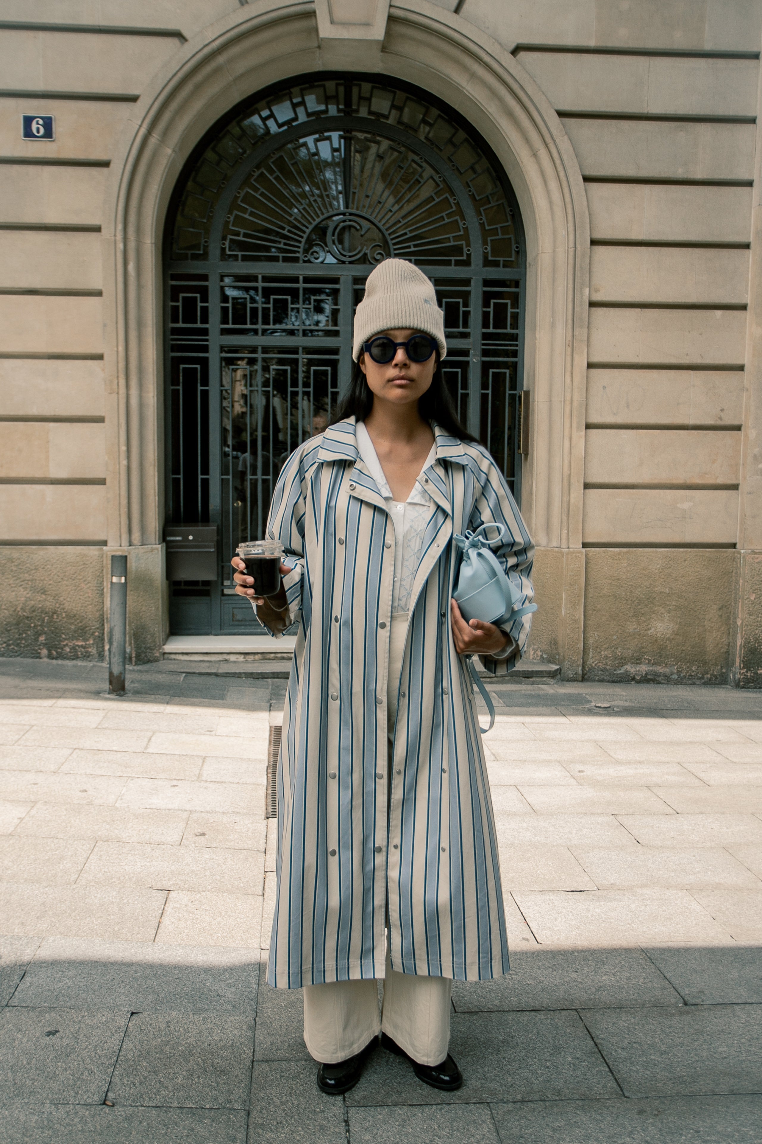 TRENCHCOAT GESTREIFT