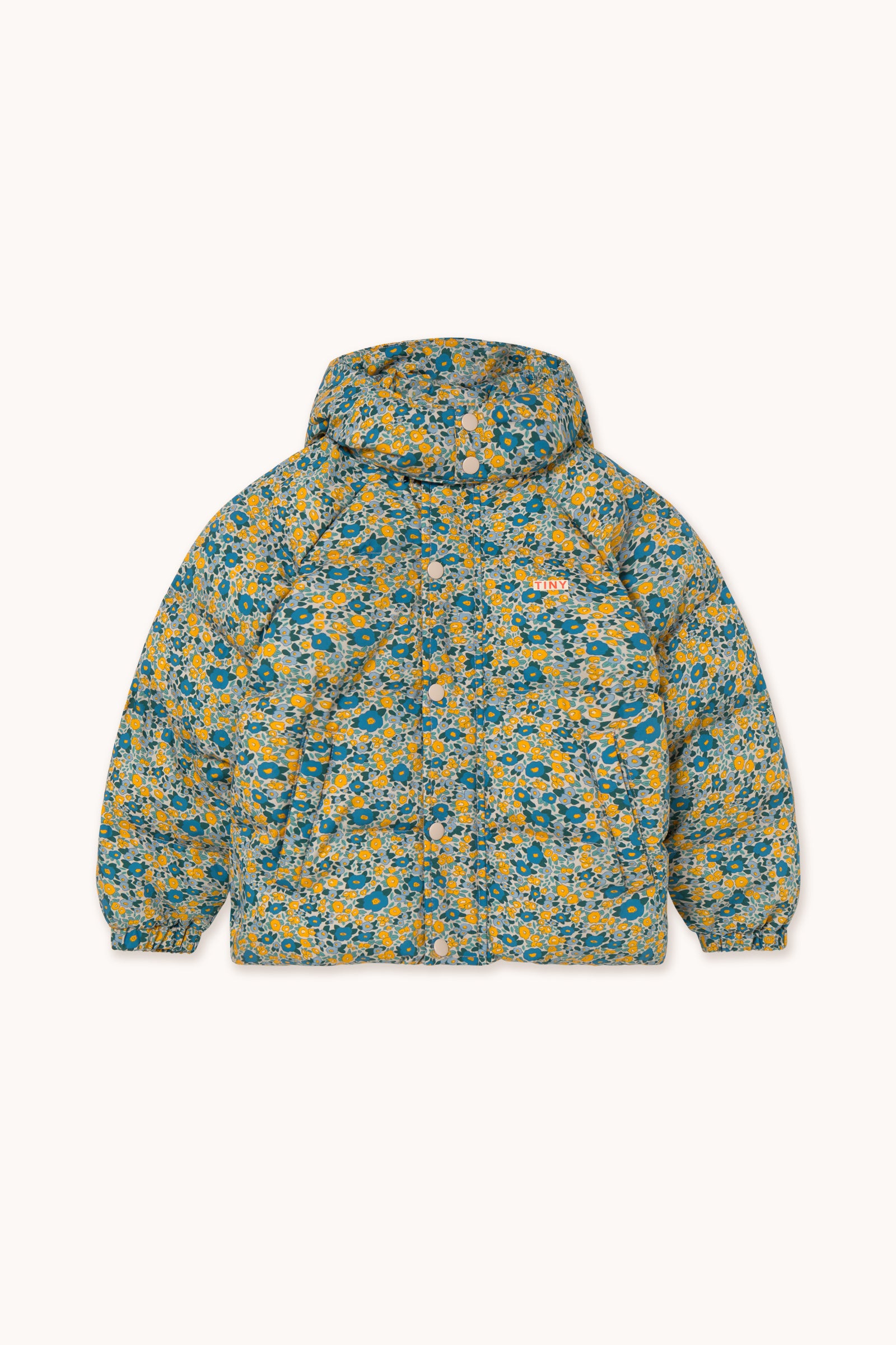 FLOWER PATTERN SHORT PADDED JACKET