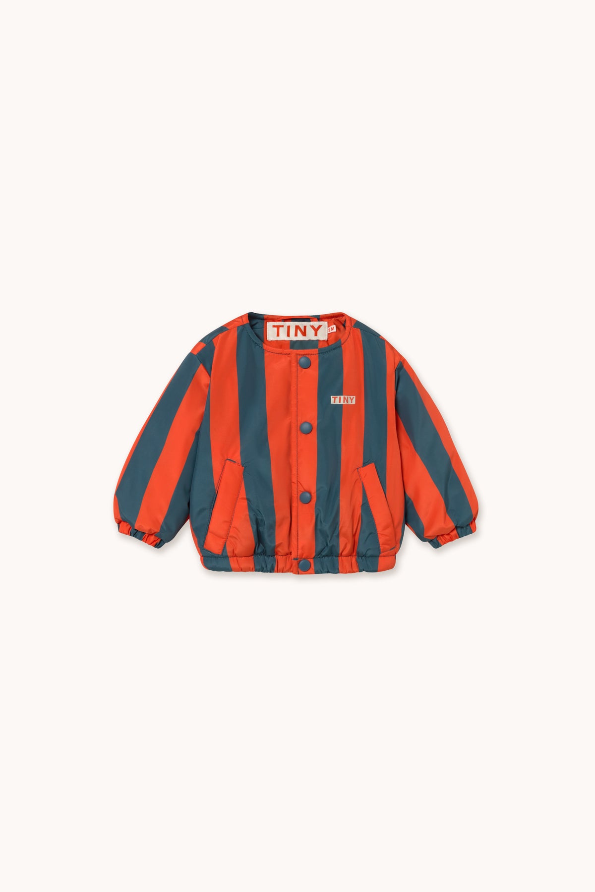VESTE BÉBÉ MATELASSÉE À RAYURES ROUGES ET BLEUES