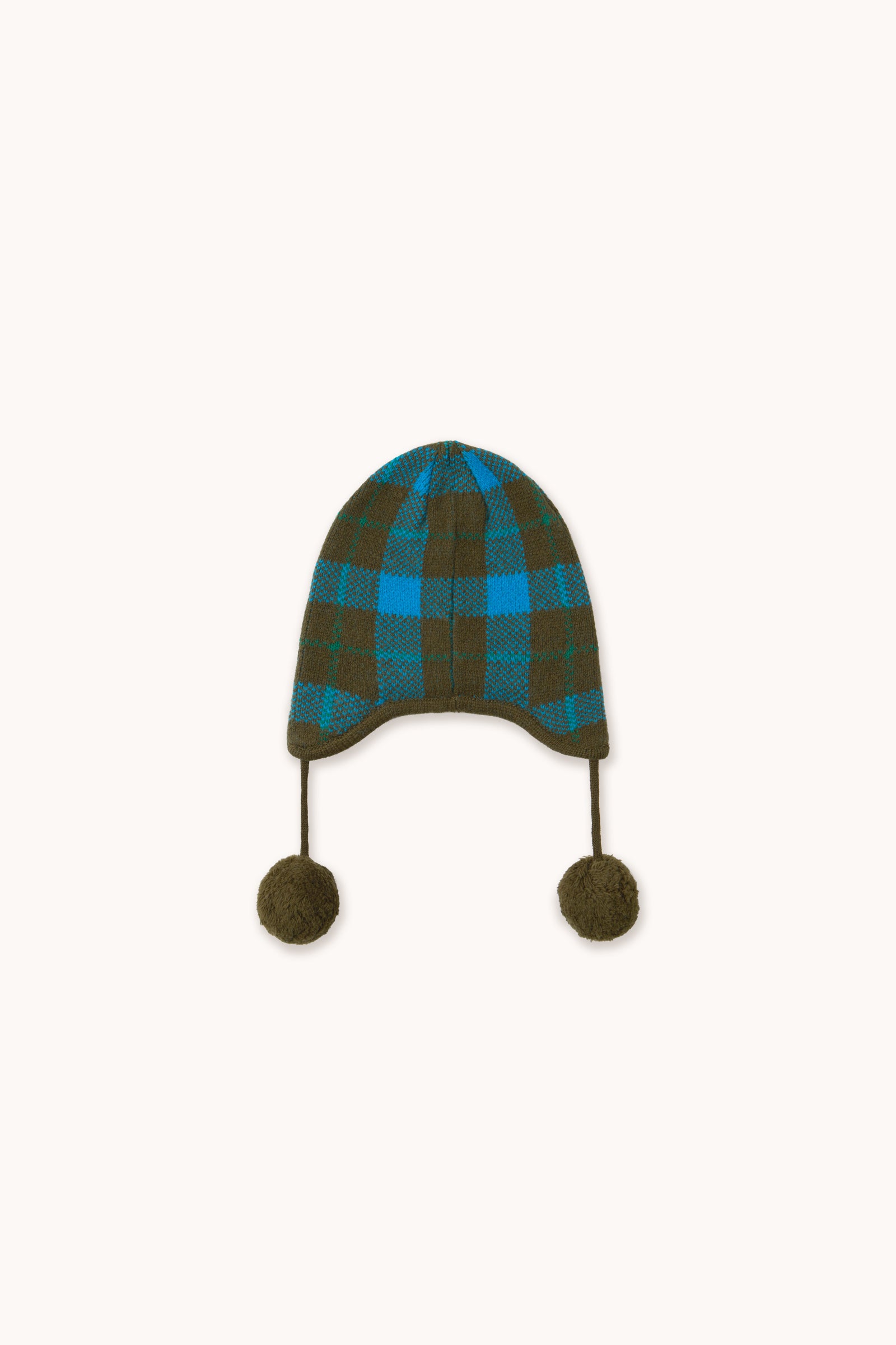 BONNET BLEU À OREILLETTES CHECK