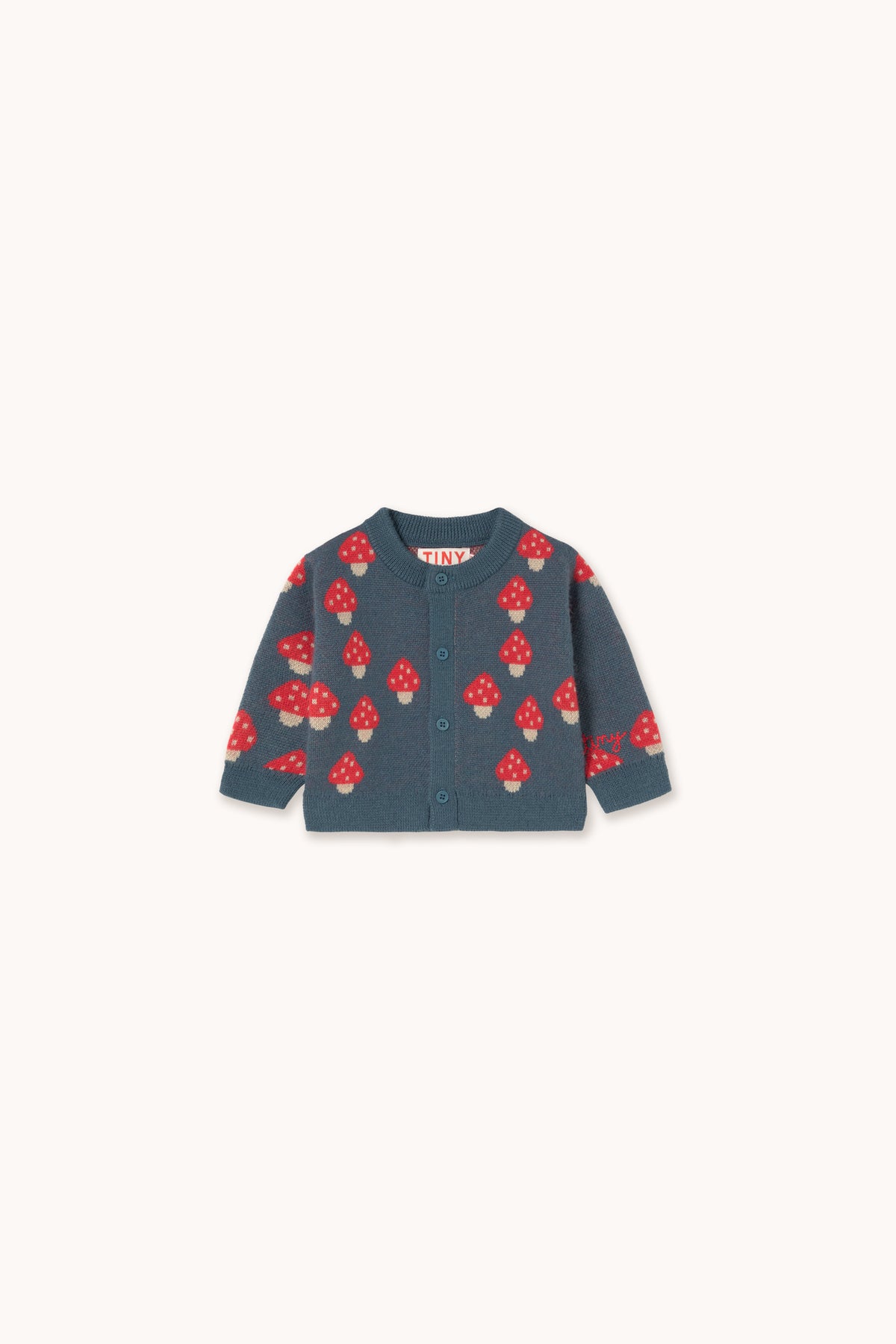 BABY-STRICKJACKE TINY MUSHROOMS