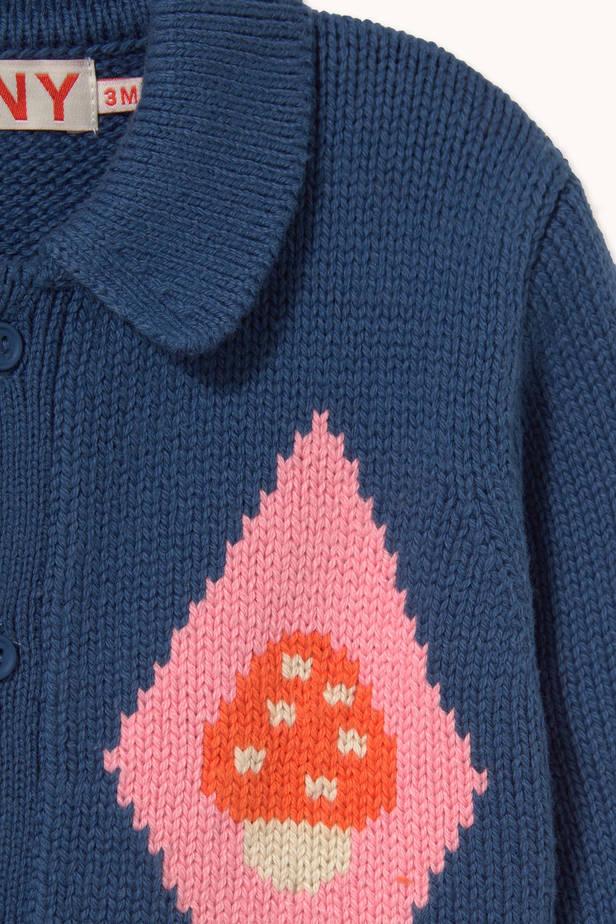 MUSHROOM DIAMONDS BABY CARDIGAN