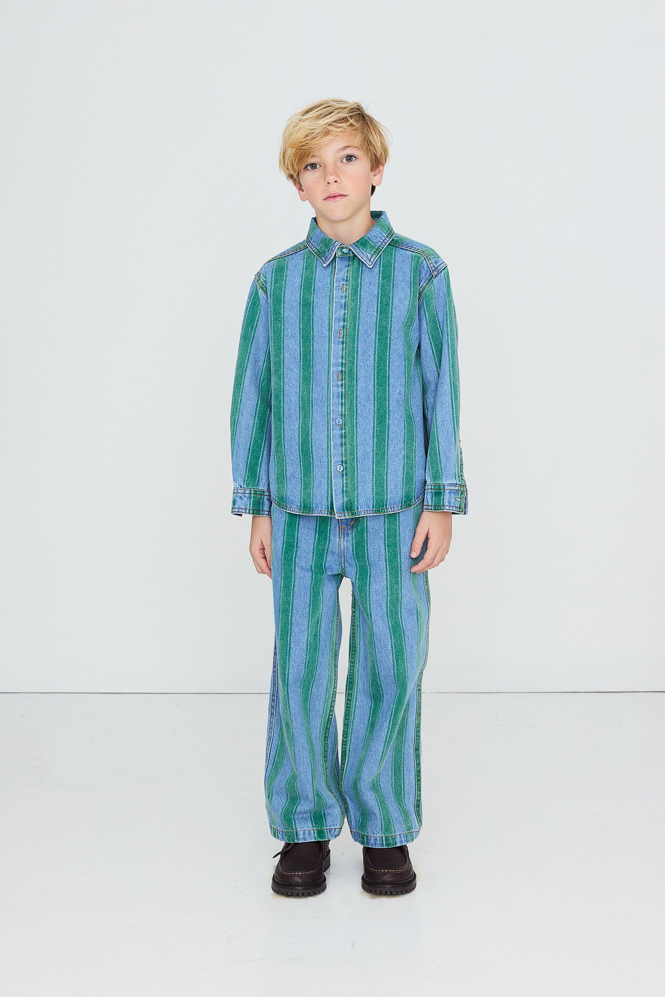 DENIMHEMD RETRO STRIPES