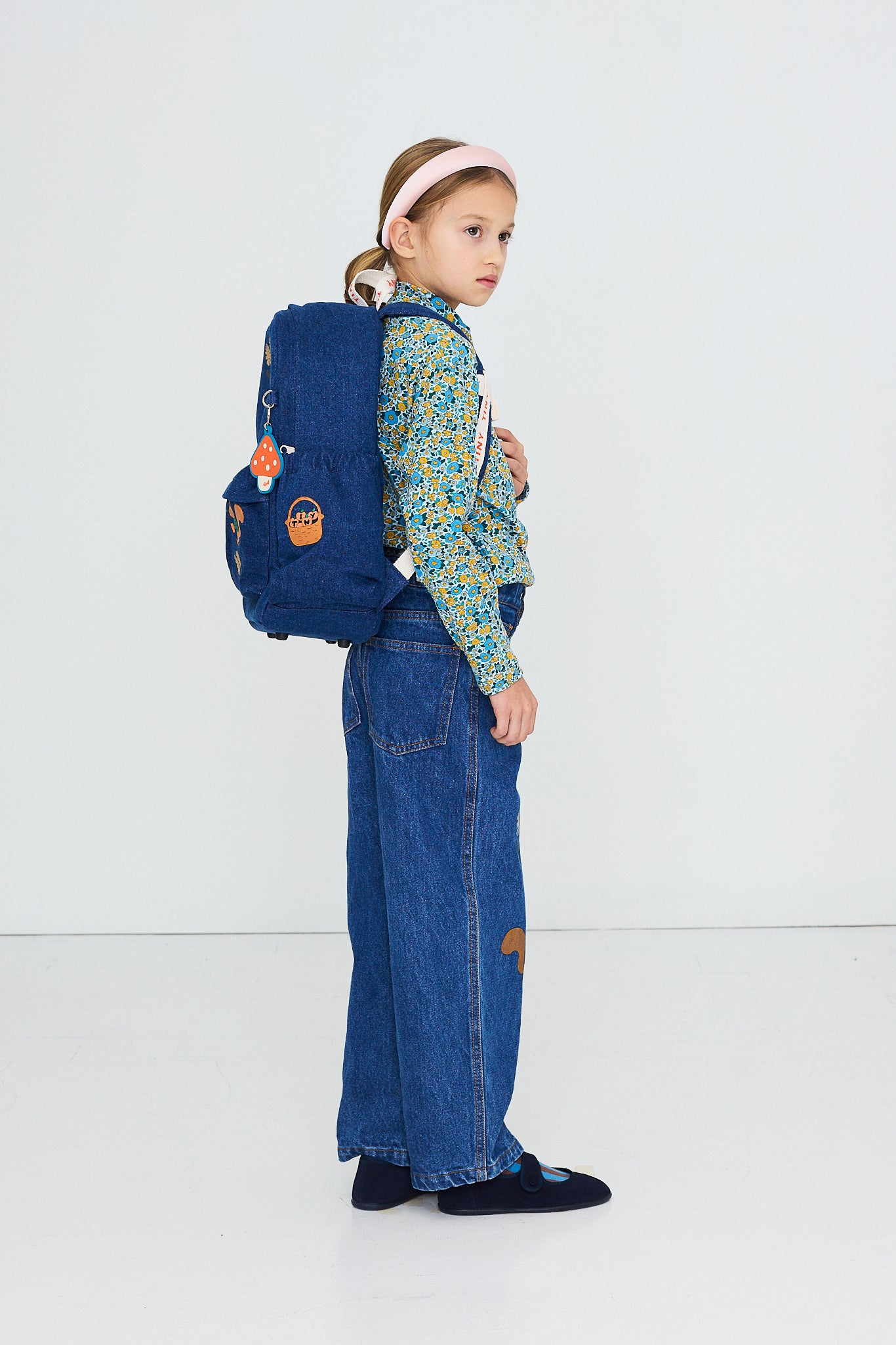 TINY APPLES DENIM BACKPACK