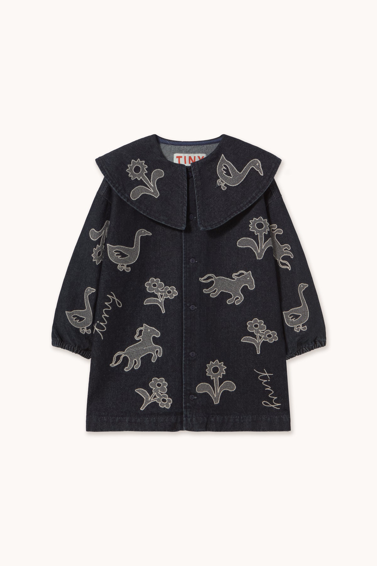 HORSES & FLOWERS DENIM DRESS