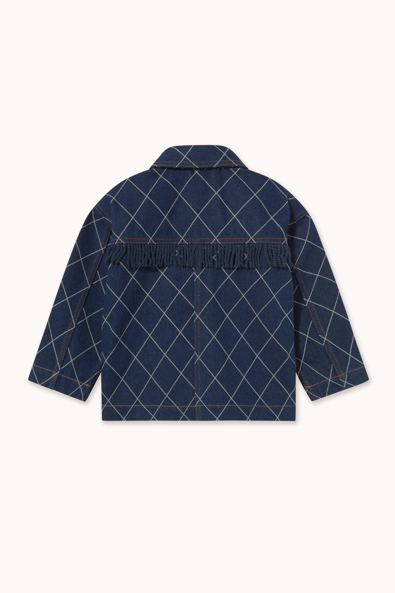 DENIMJACKE MIT FRANSEN DIAMOND PATTERN