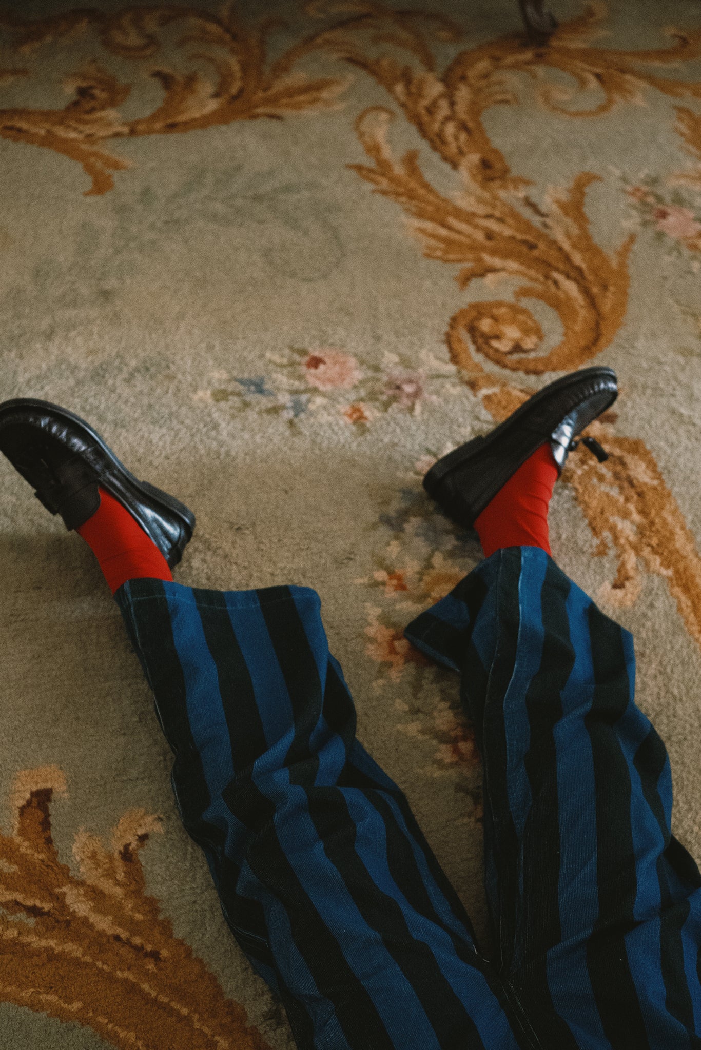 BLUE STRIPES CORDUROY OVERALL