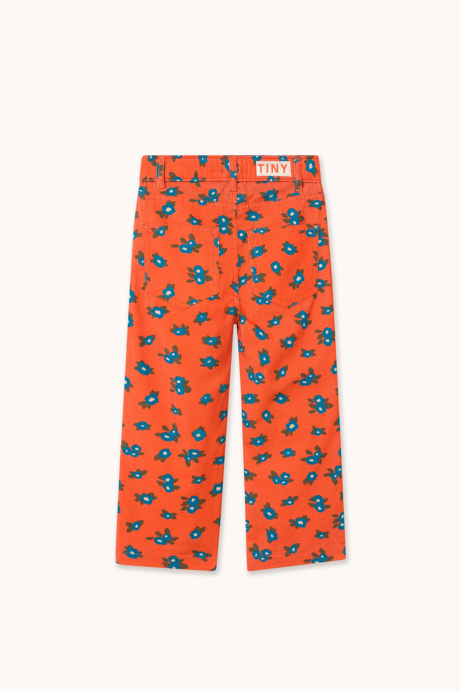 PANTALÓN RECTO DE PANA BLUE FLOWERS