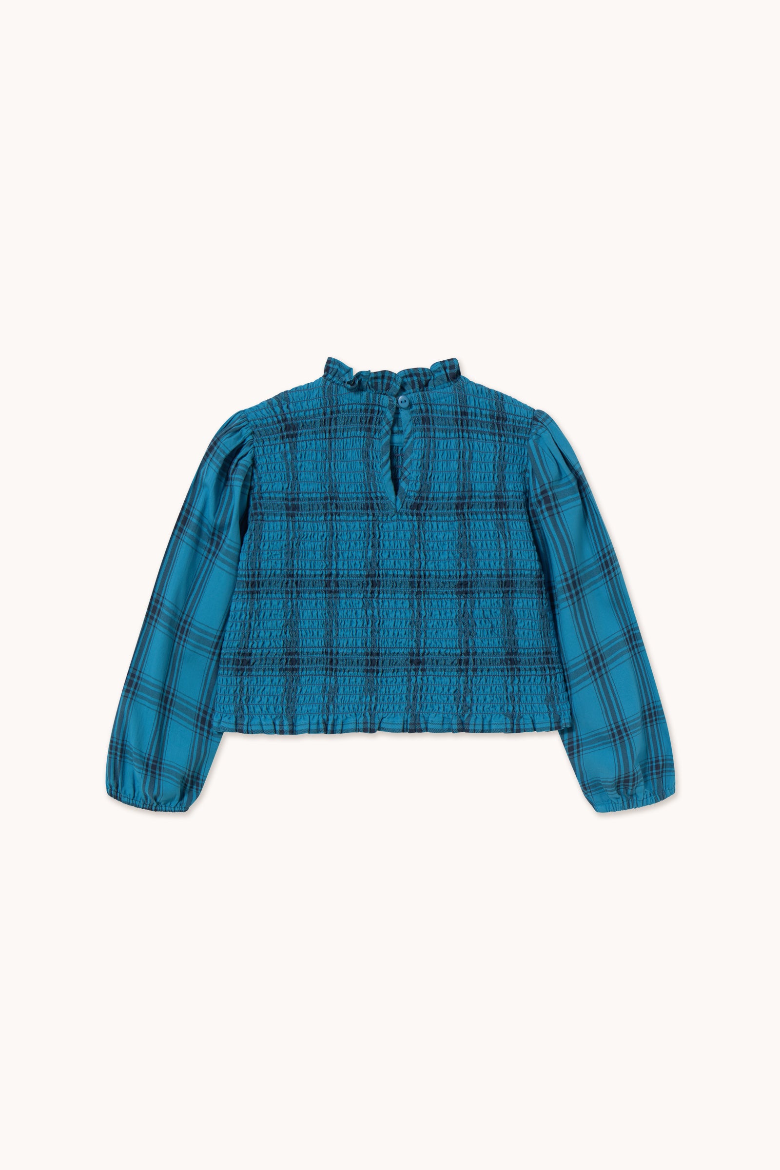 POPELINEBLUSE BLUE CHECK