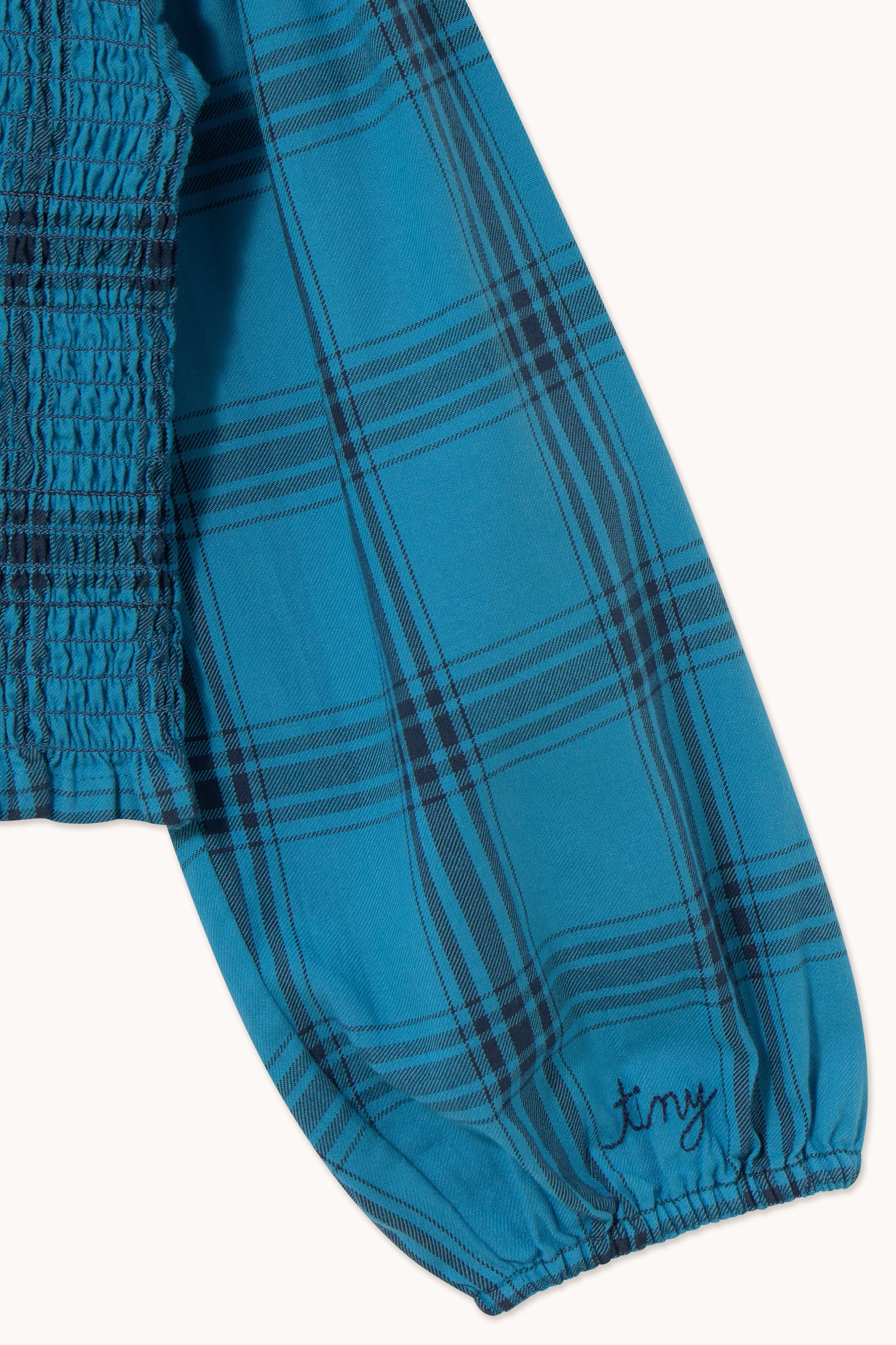 POPELINEBLUSE BLUE CHECK