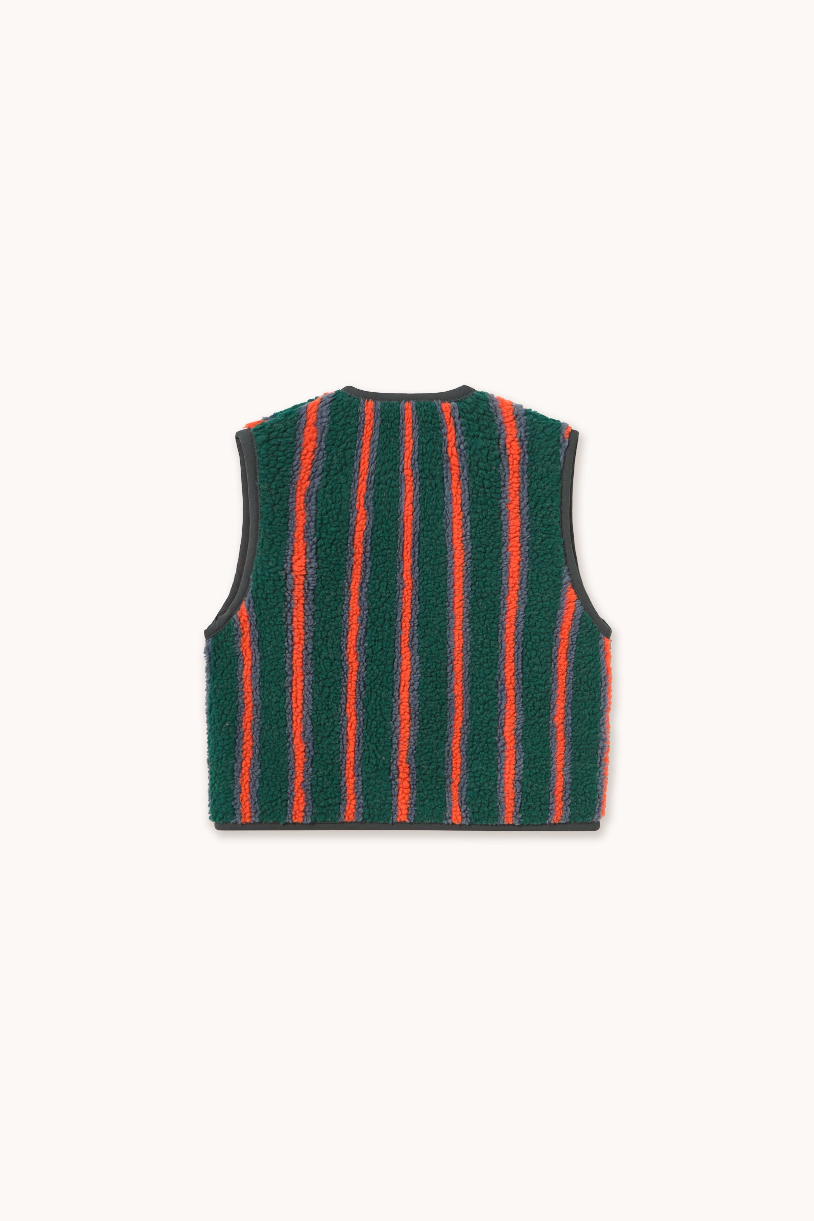 MULTICOLOR STRIPES SHERPA VEST