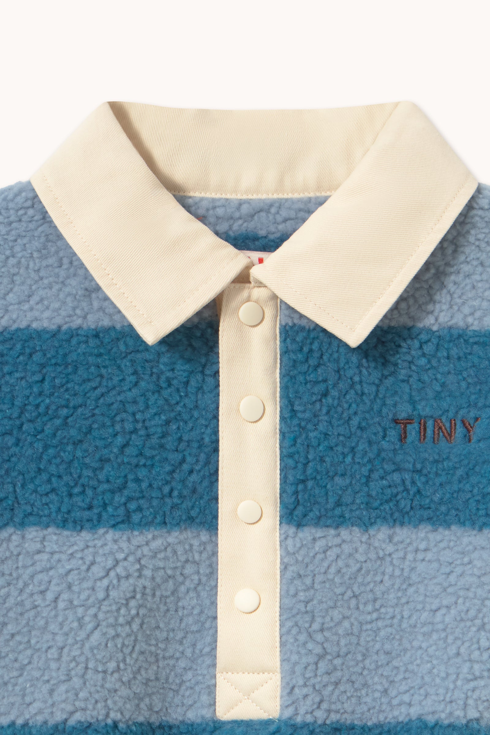 BLUE STRIPES SHERPA COLLAR SWEATSHIRT