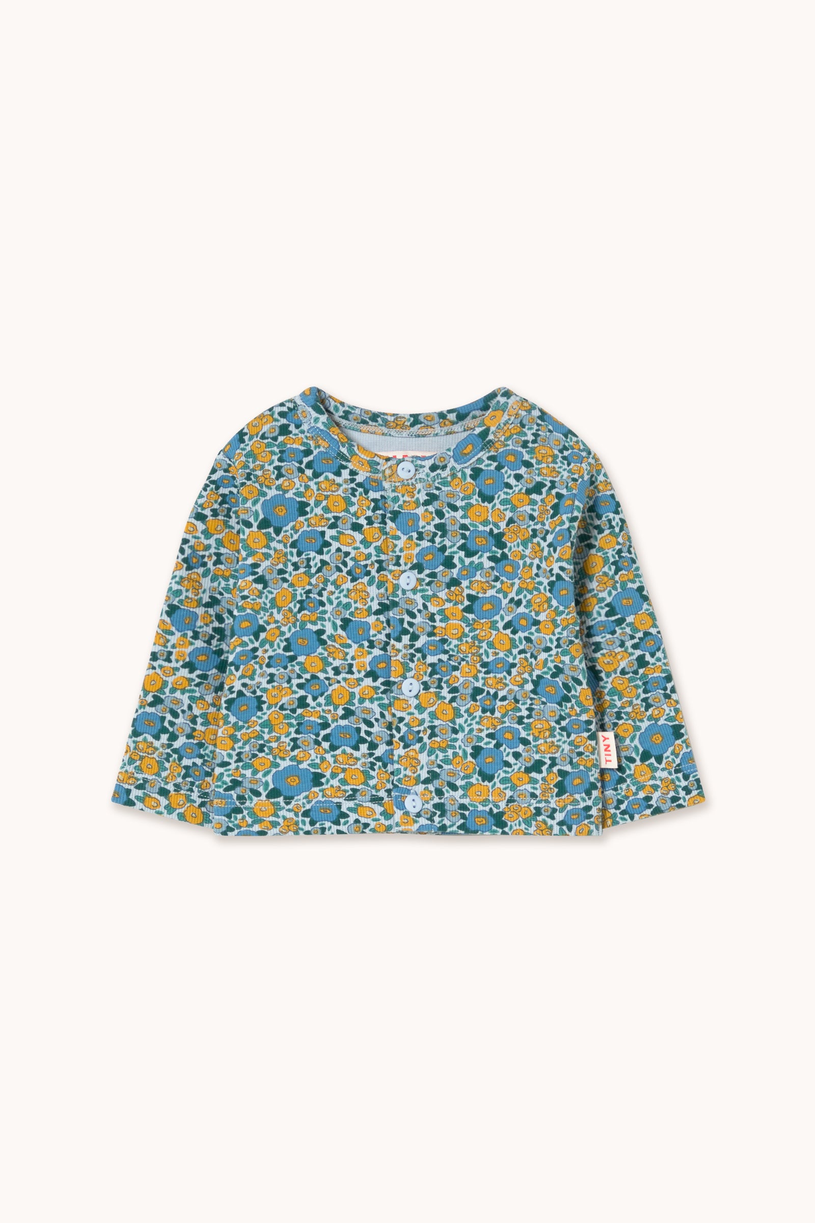 BABY-GERIPPTES T-SHIRT FLOWER PATTERN