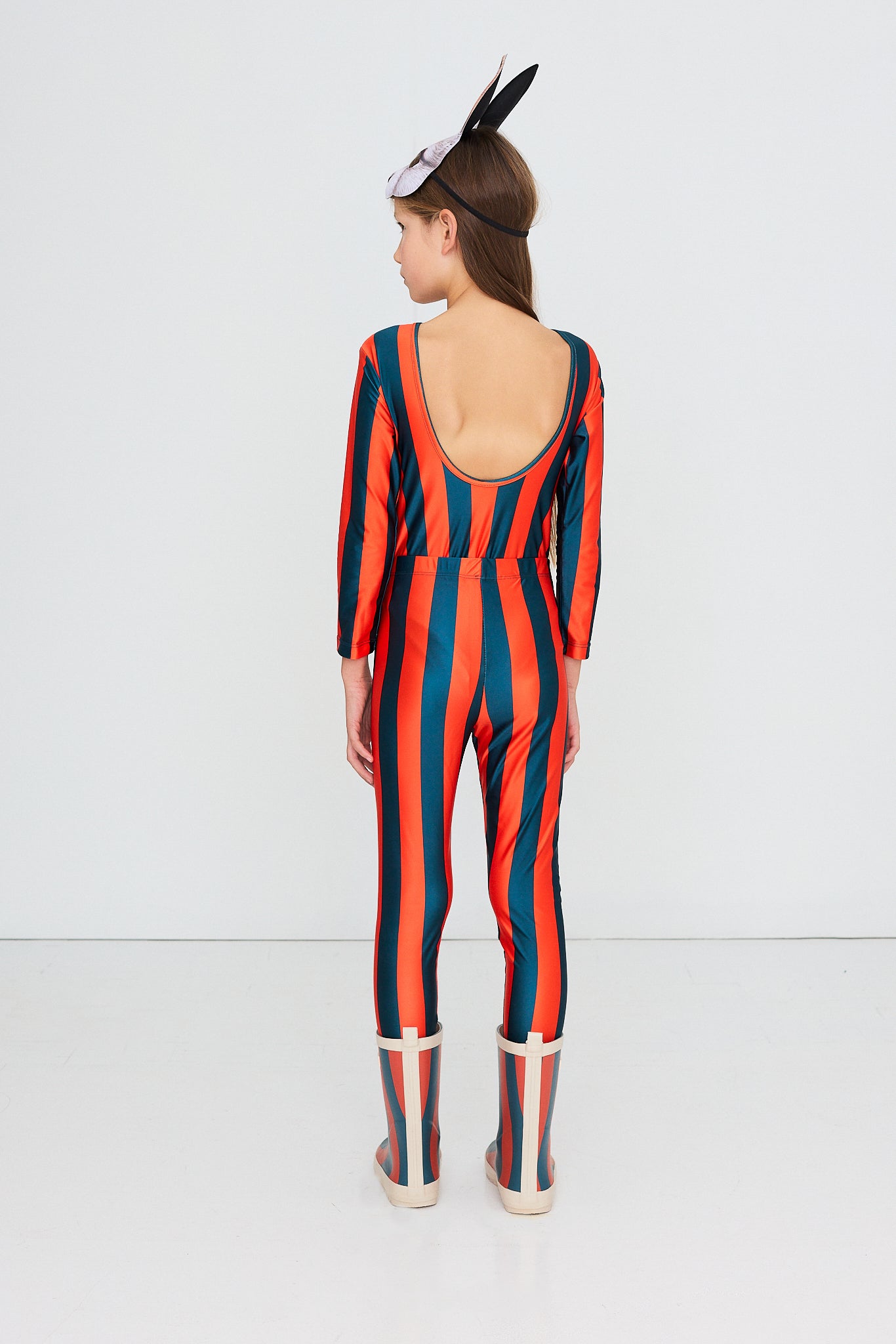 RED-BLUE STRIPES SHINY LEGGINGS